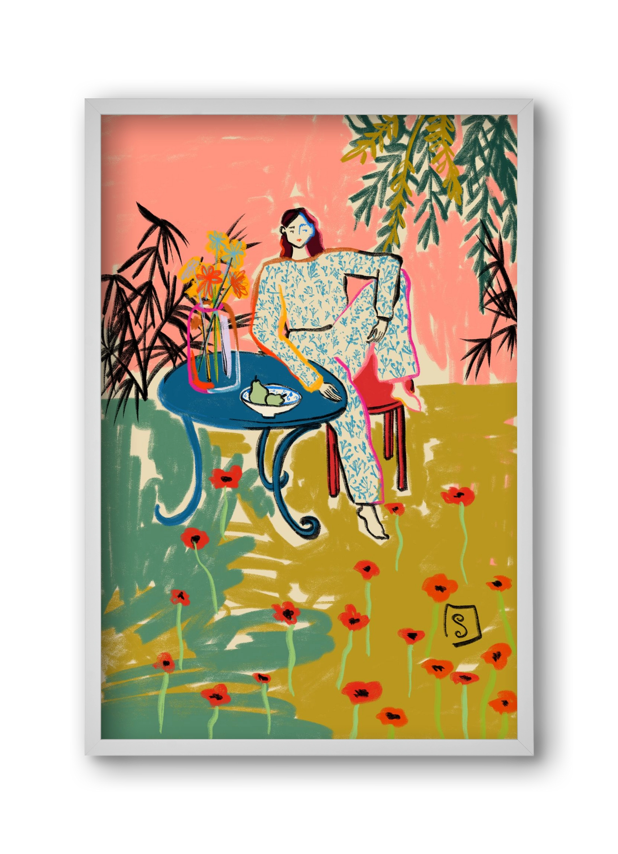 POPPY SEASON, 30x45 cm (30x45 cm), Fehér keret