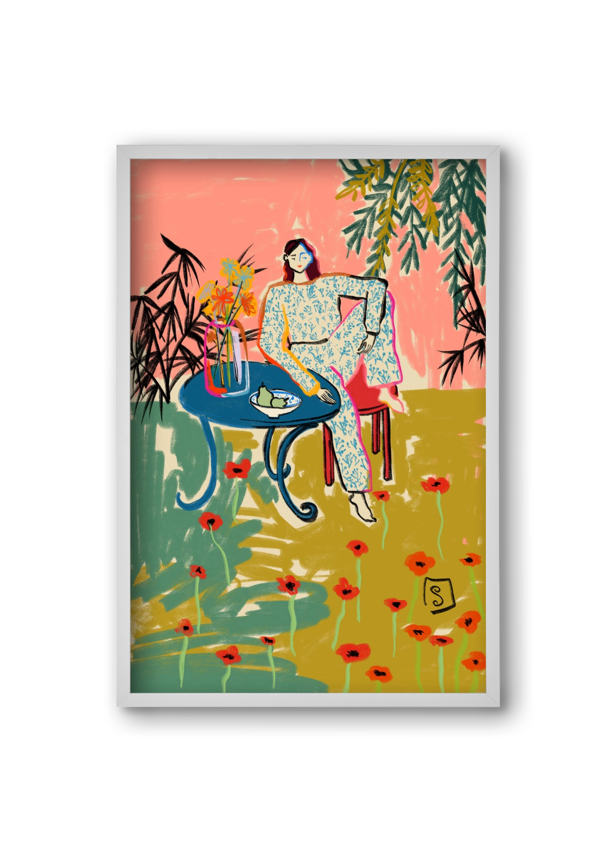 POPPY SEASON, 20x30 cm (20x30 cm), Fehér keret