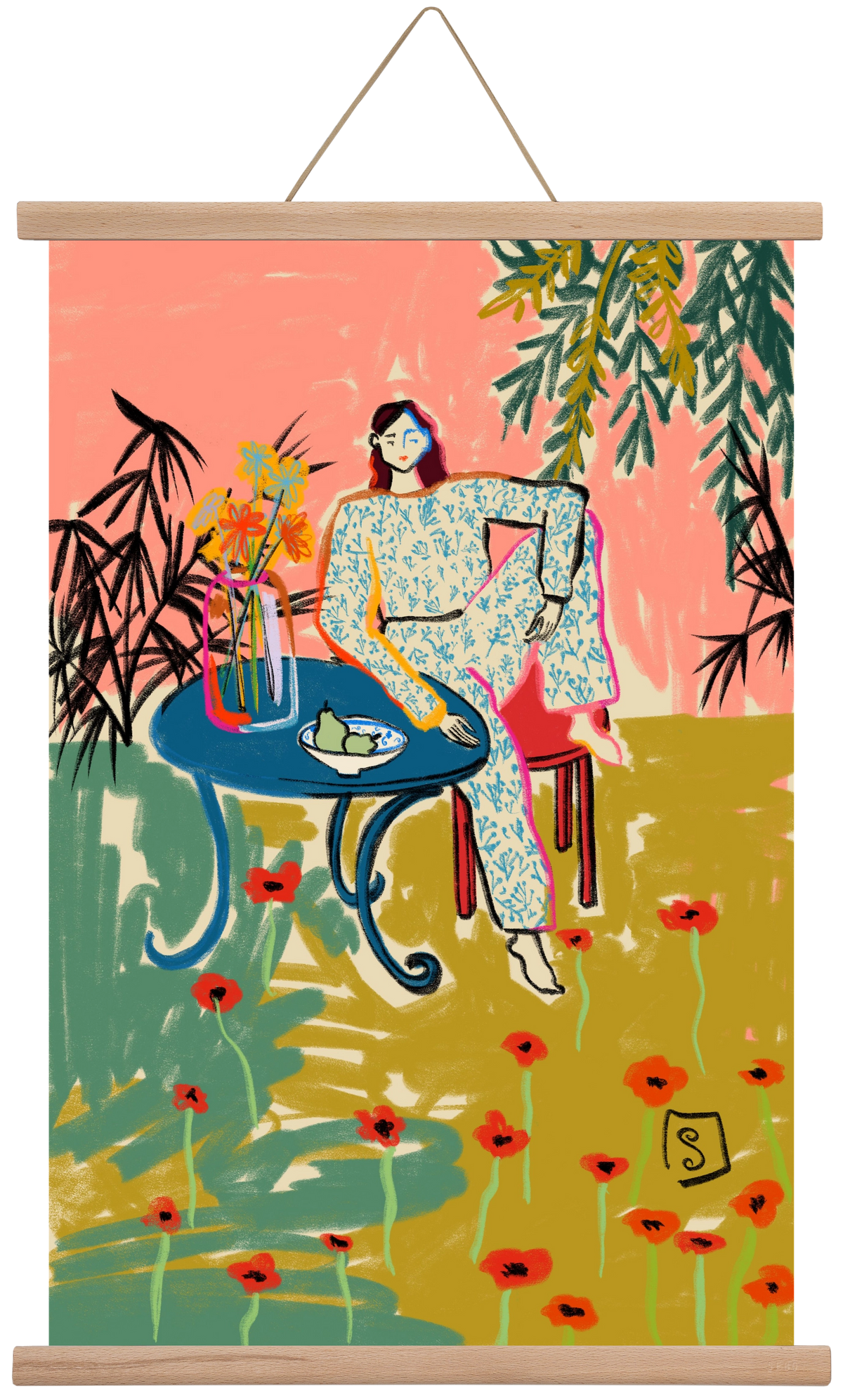 POPPY SEASON, 40x60 cm (40x60 cm), Tölgy akasztó