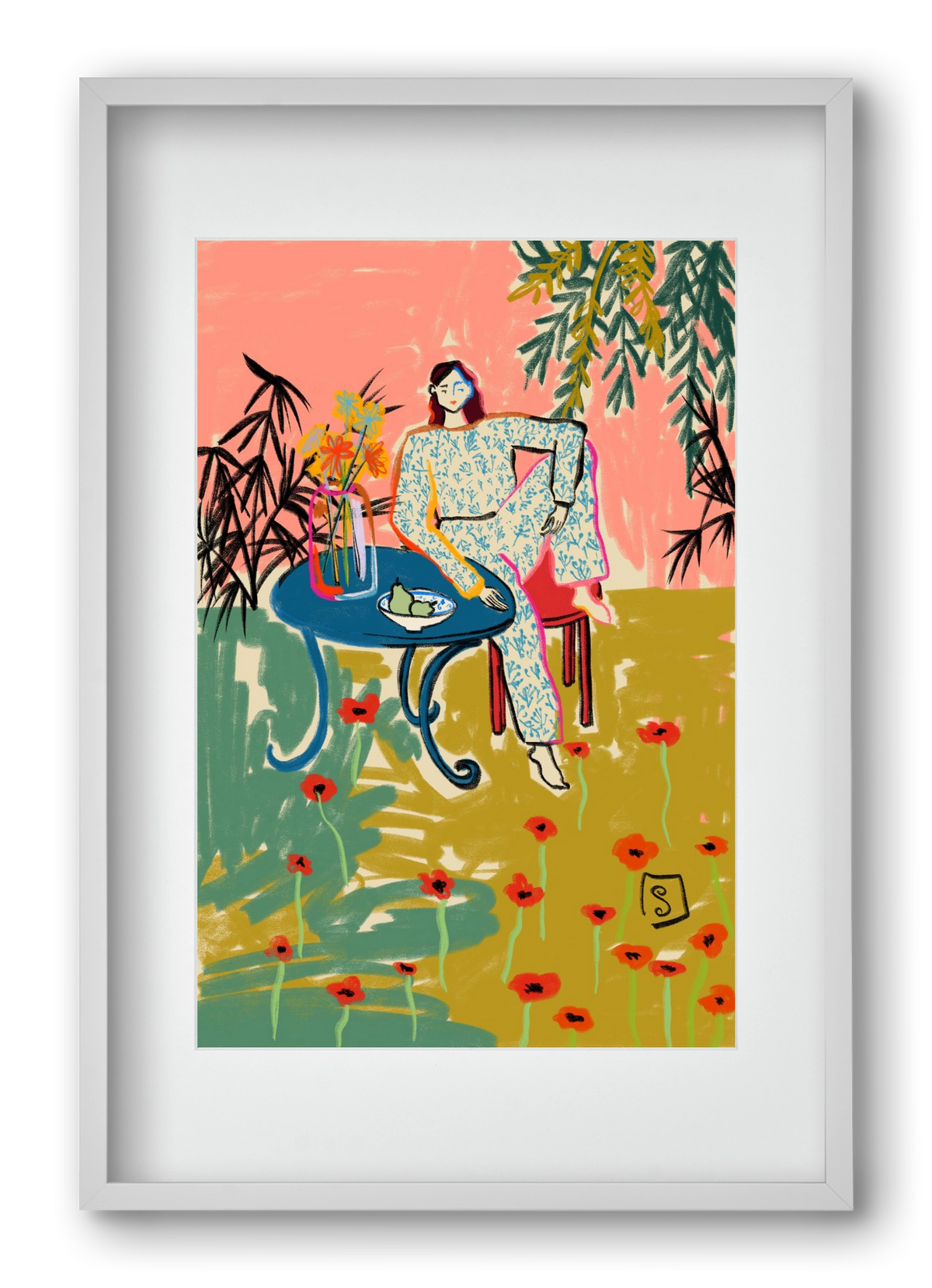 POPPY SEASON, 40x60 cm (30x45 cm), Fehér keret, paszpartuval