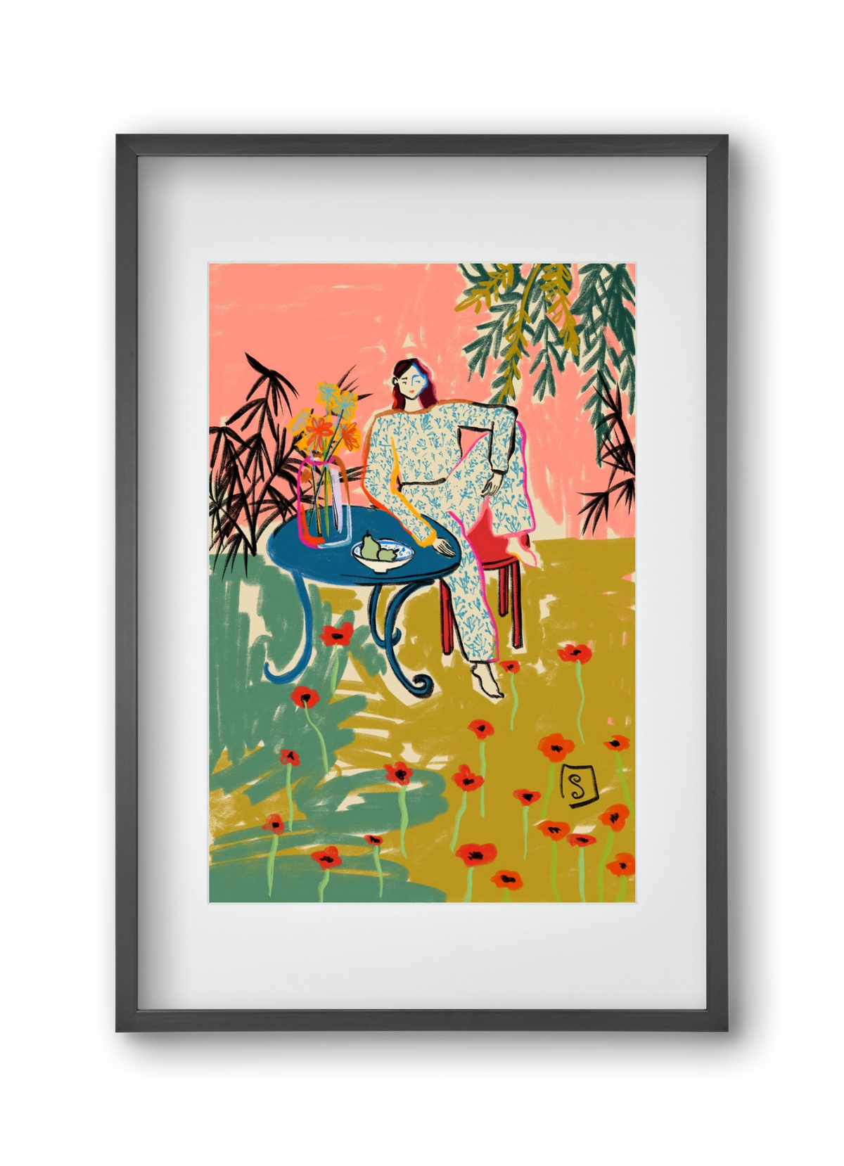 POPPY SEASON, 30x45 cm (20x30 cm), Fekete keret, paszpartuval