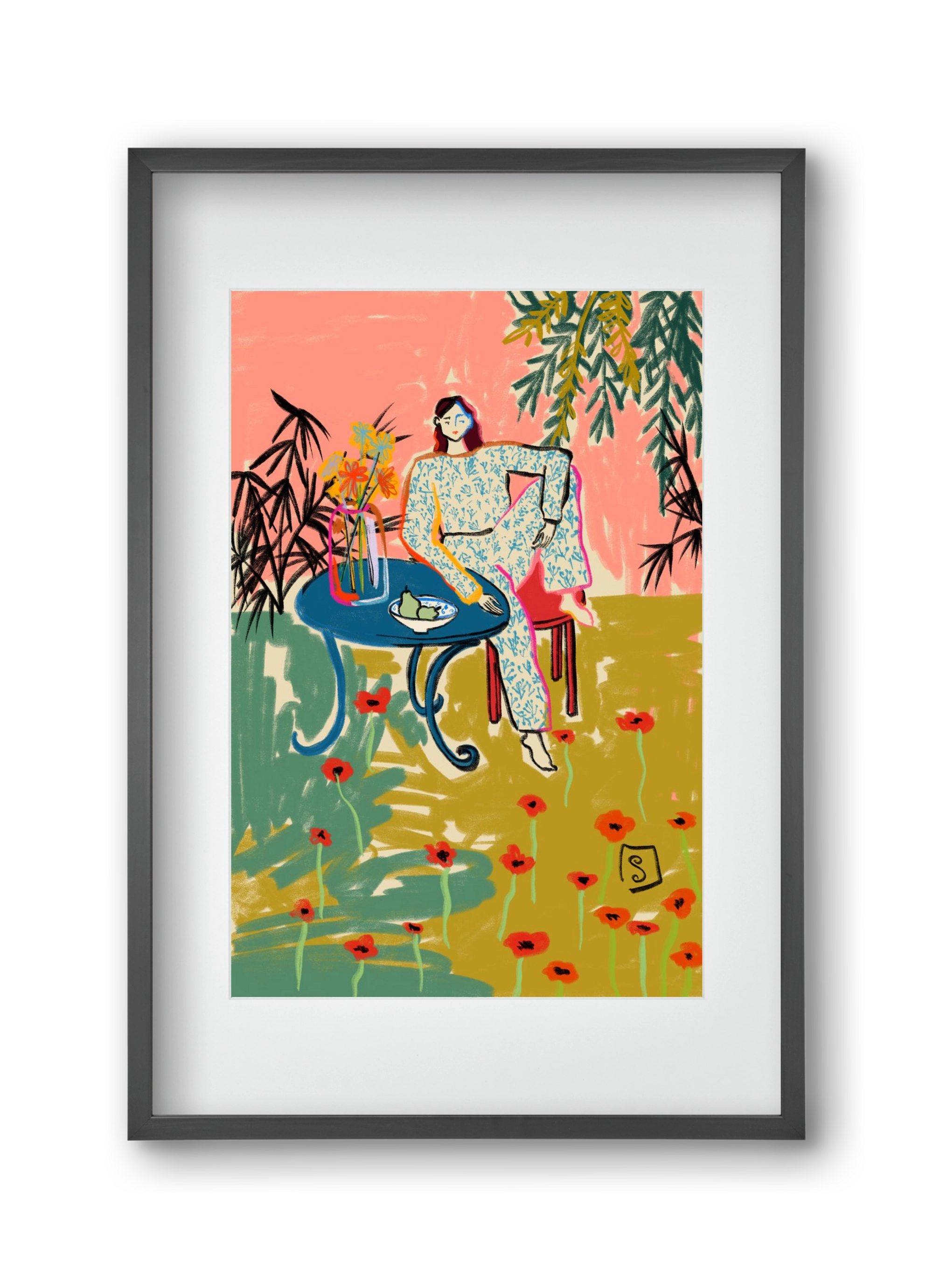 POPPY SEASON, 30x45 cm (20x30 cm), Fekete keret, paszpartuval