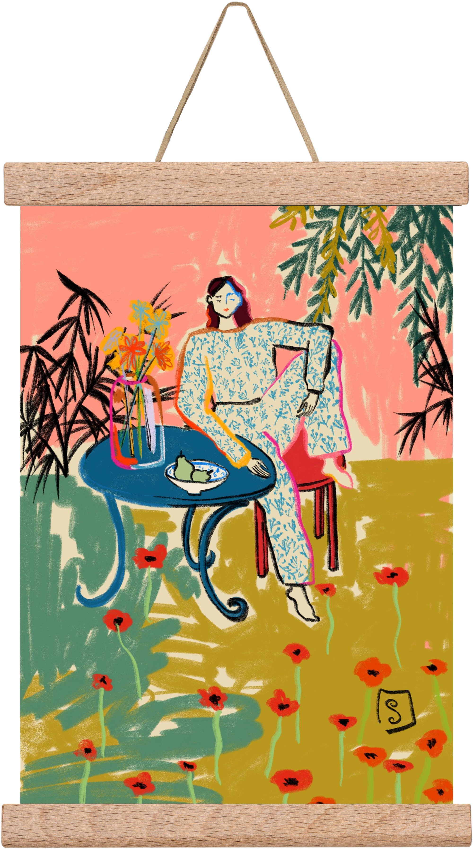 POPPY SEASON, 20x30 cm (20x30 cm), Tölgy akasztó