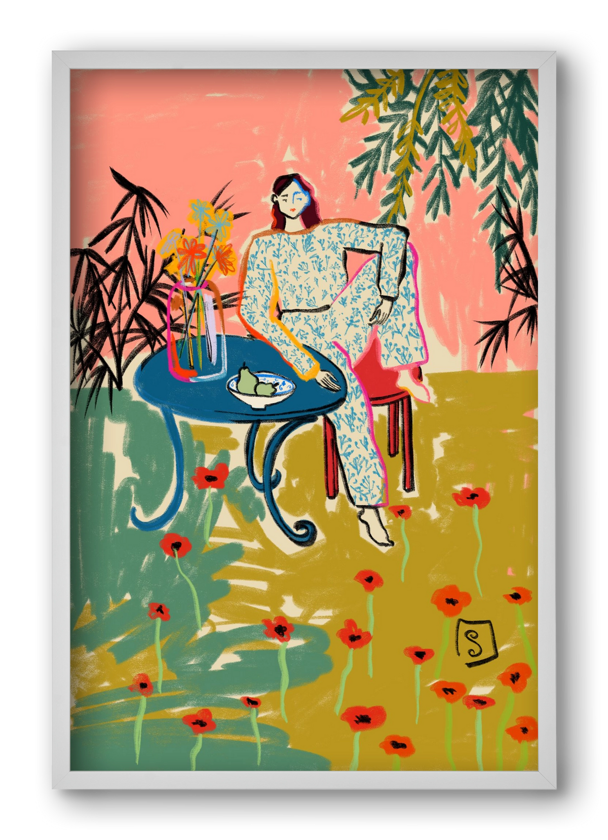 POPPY SEASON, 40x60 cm (40x60 cm), Fehér keret