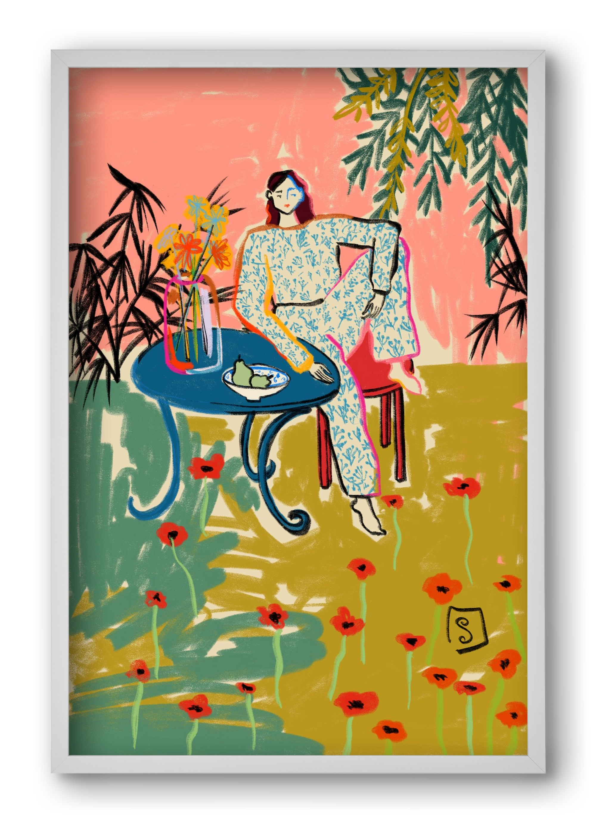 POPPY SEASON, 40x60 cm (40x60 cm), Fehér keret