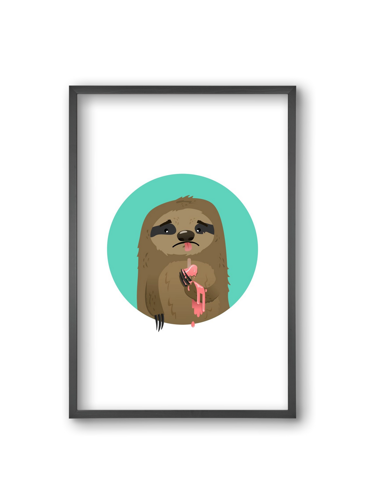 Szomorú lajhár, 20x30 cm (20x30 cm), Fekete keret