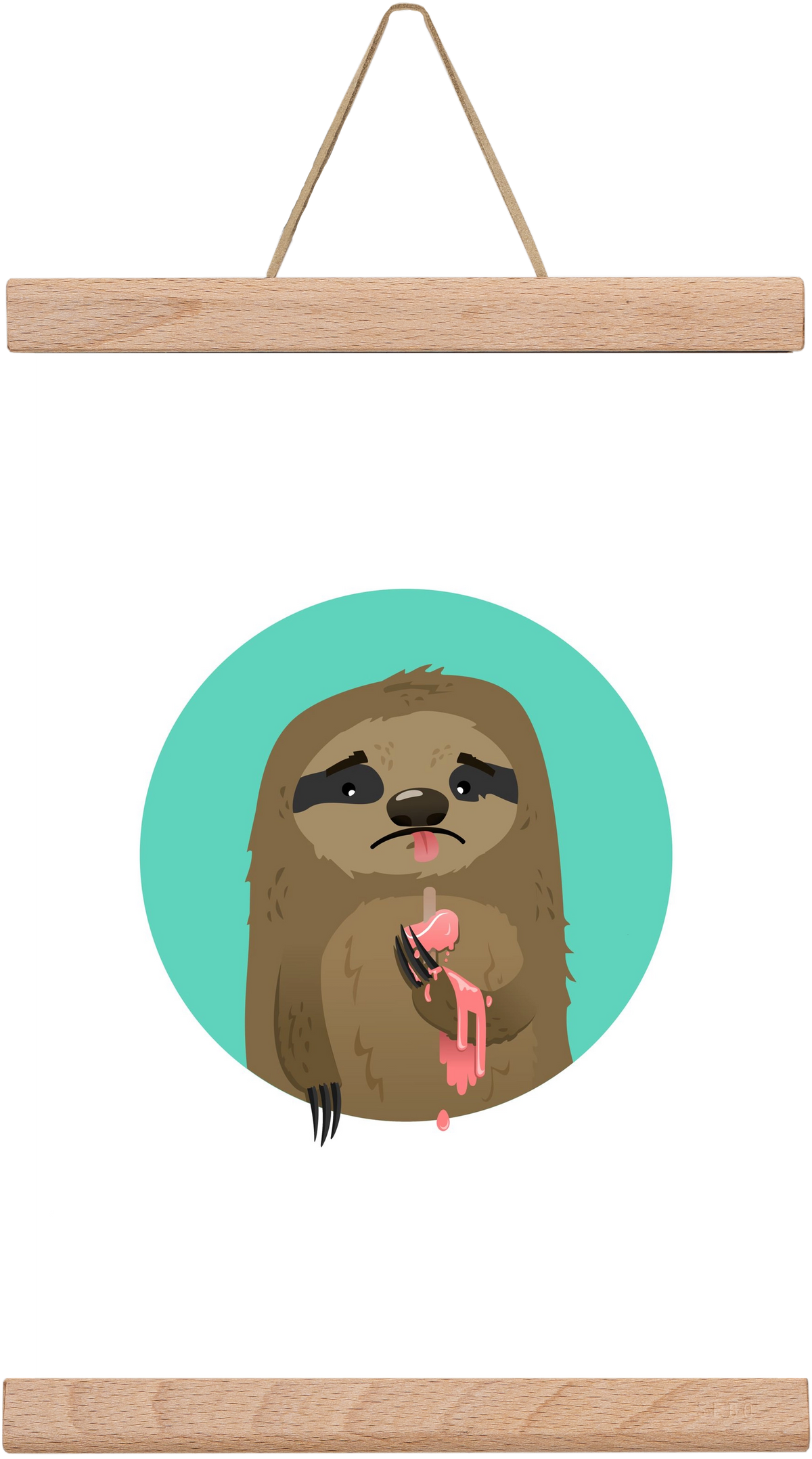 Szomorú lajhár, 20x30 cm (20x30 cm), Tölgy akasztó