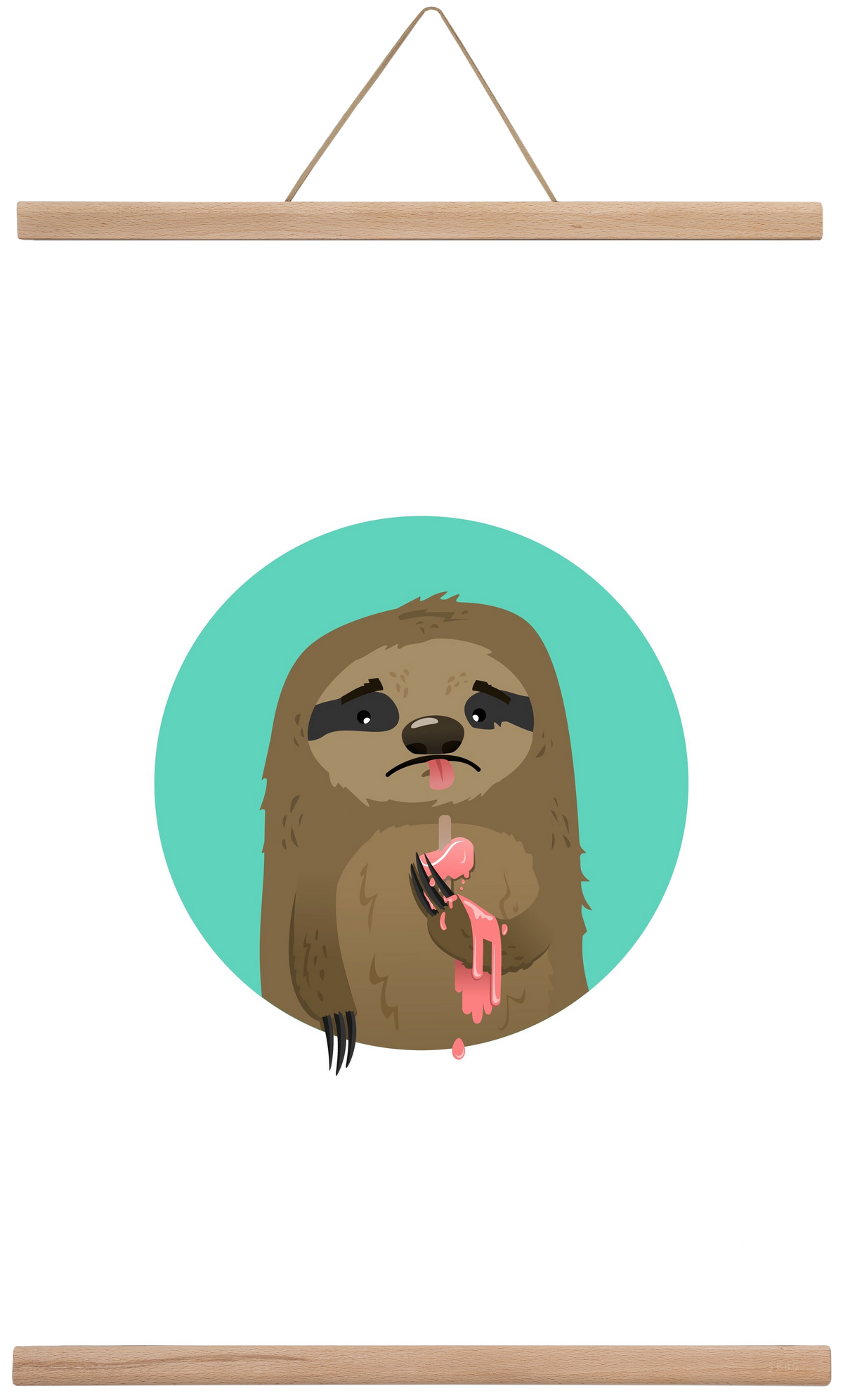 Szomorú lajhár, 40x60 cm (40x60 cm), Tölgy akasztó