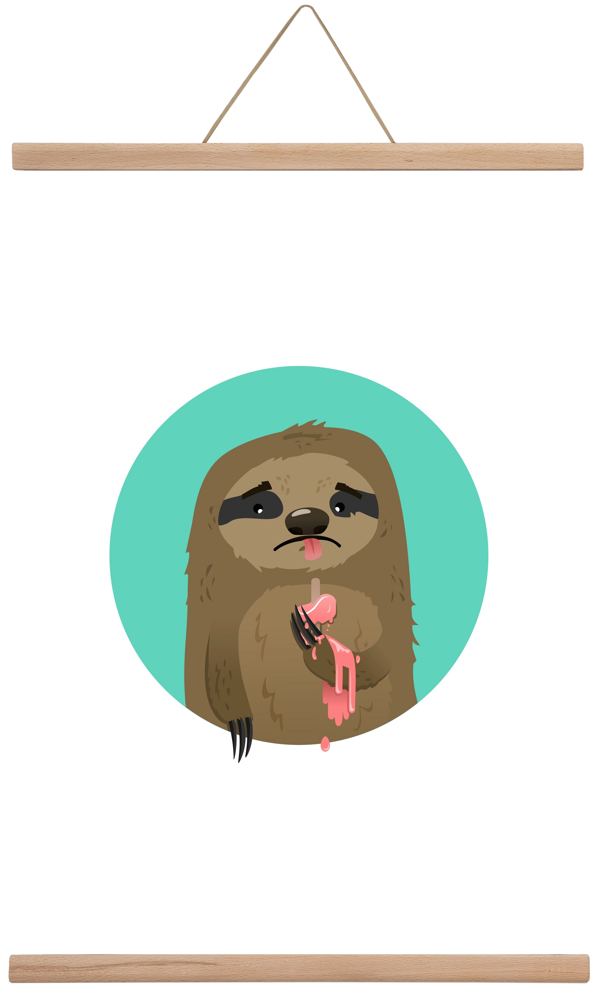 Szomorú lajhár, 40x60 cm (40x60 cm), Tölgy akasztó