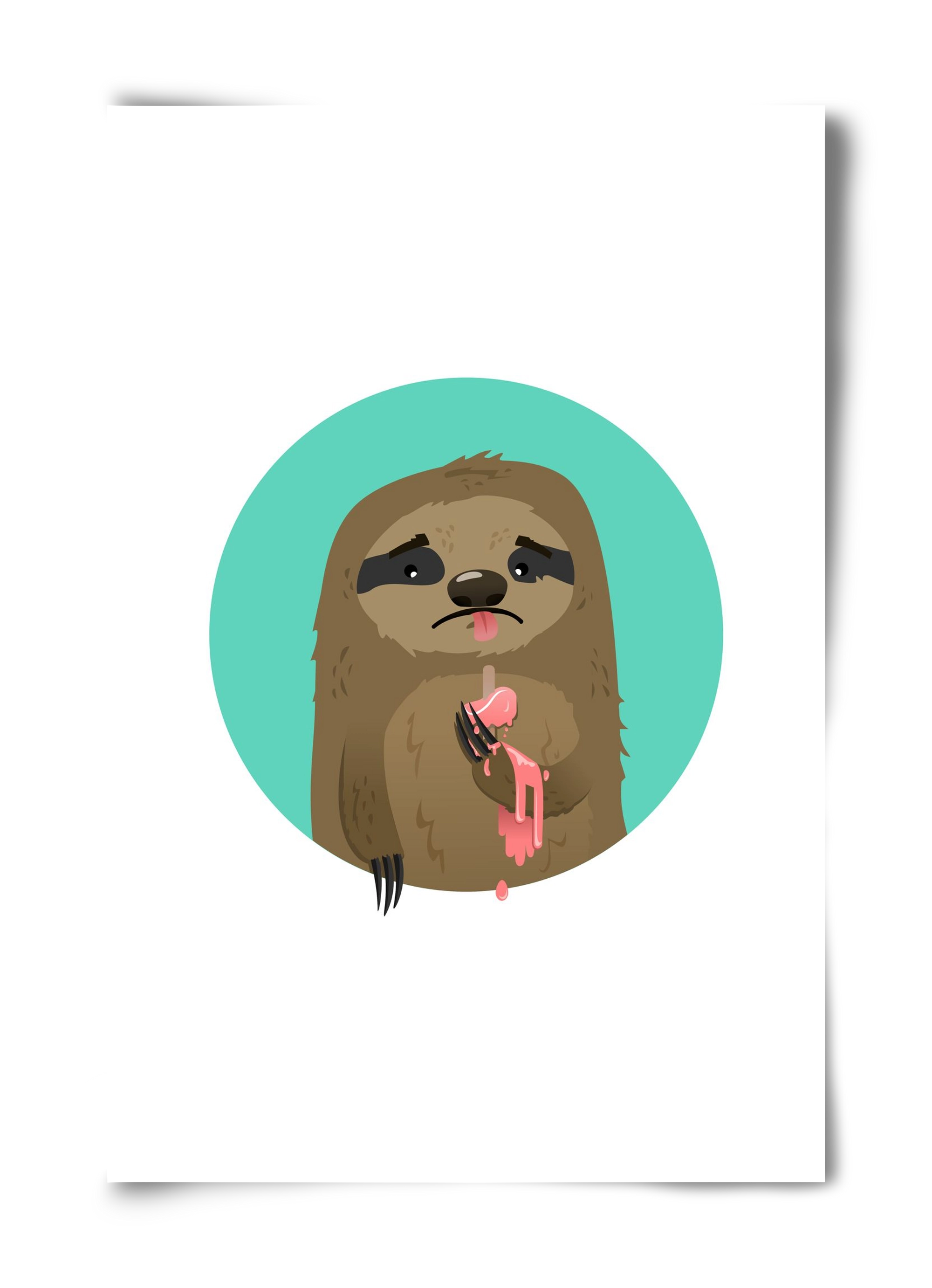 Szomorú lajhár, 40x60 cm, Keret nélkül