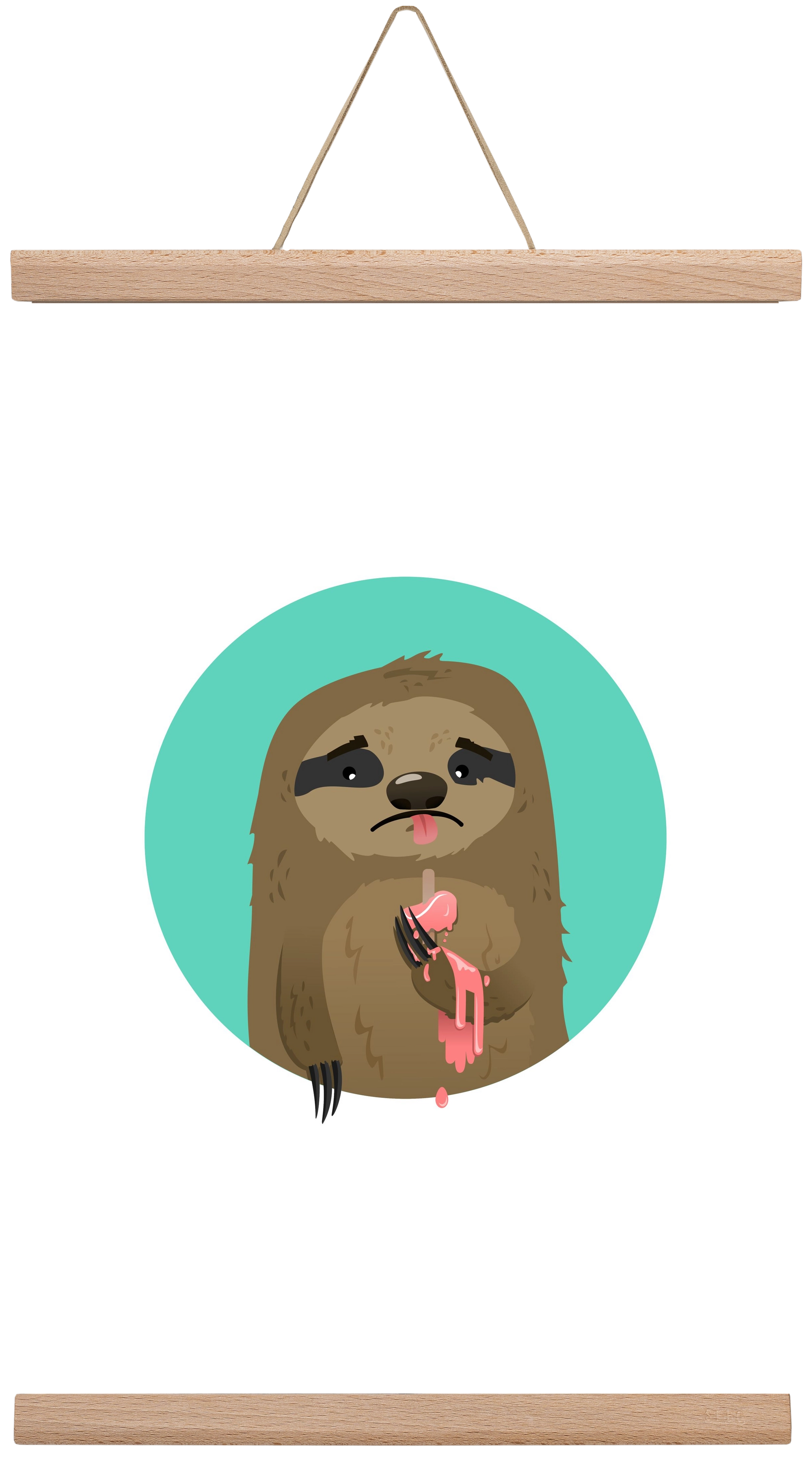 Szomorú lajhár, 30x45 cm (30x45 cm), Tölgy akasztó