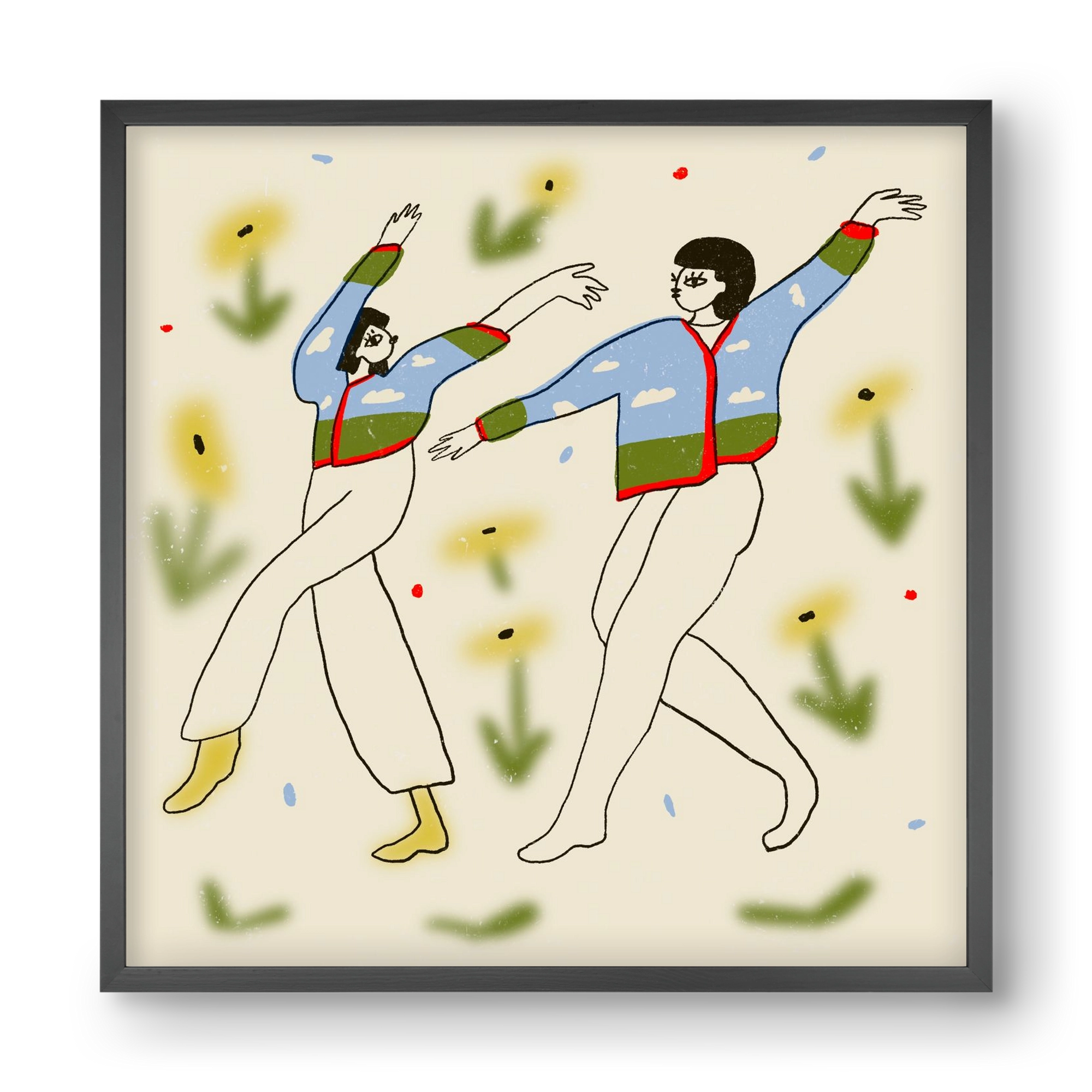 Spring dance, 40x40 cm (40x40 cm), Fekete keret