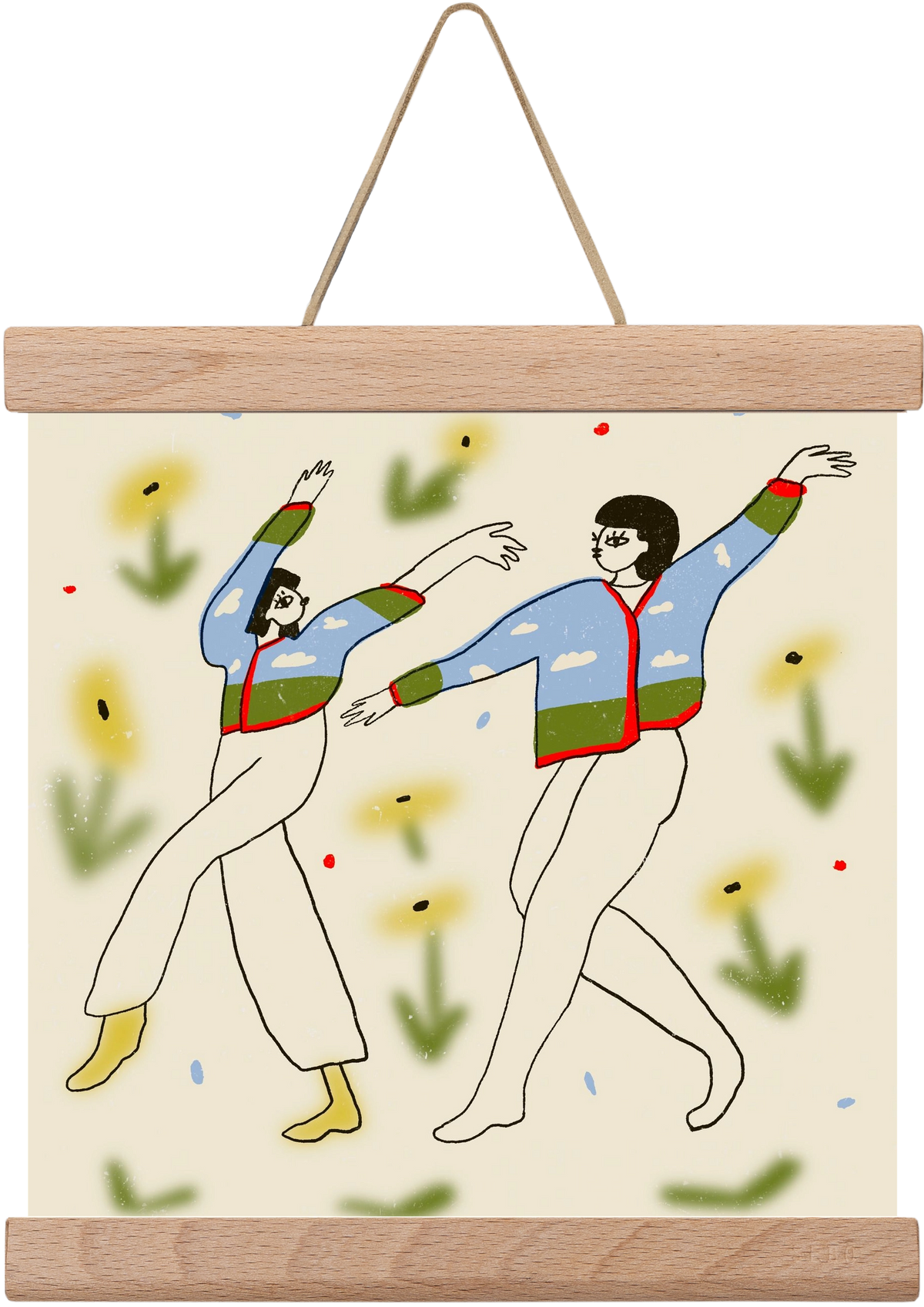 Spring dance, 20x20 cm (20x20 cm), Tölgy akasztó