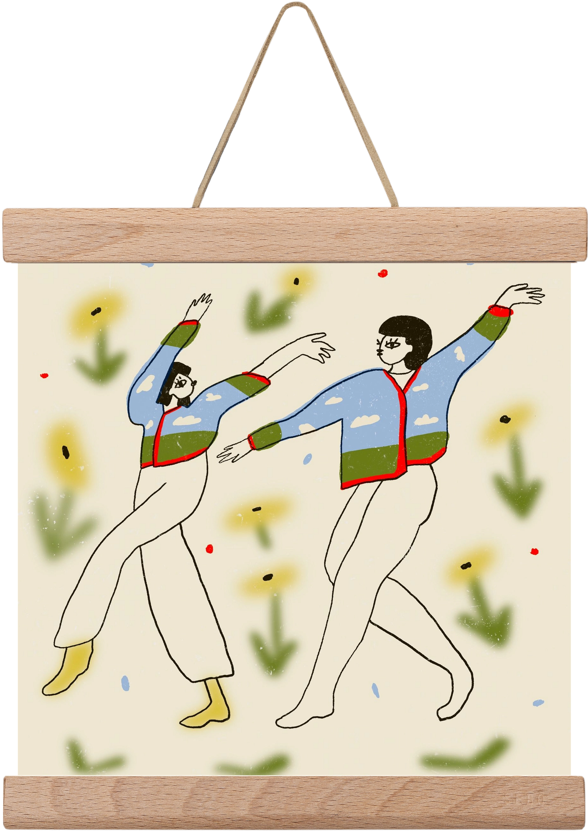 Spring dance, 20x20 cm (20x20 cm), Tölgy akasztó