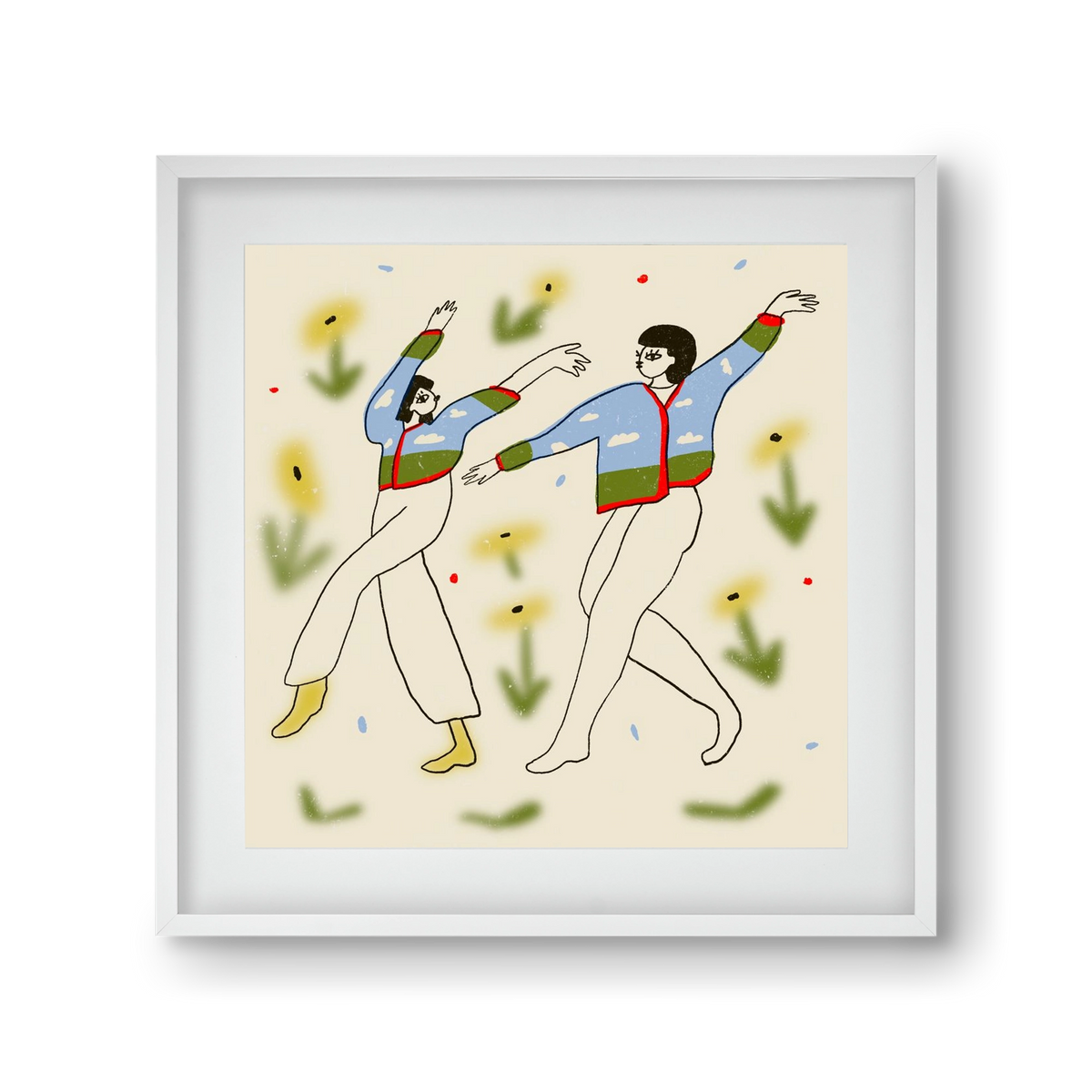 Spring dance, 30x30 cm (20x20 cm), Fehér keret, paszpartuval