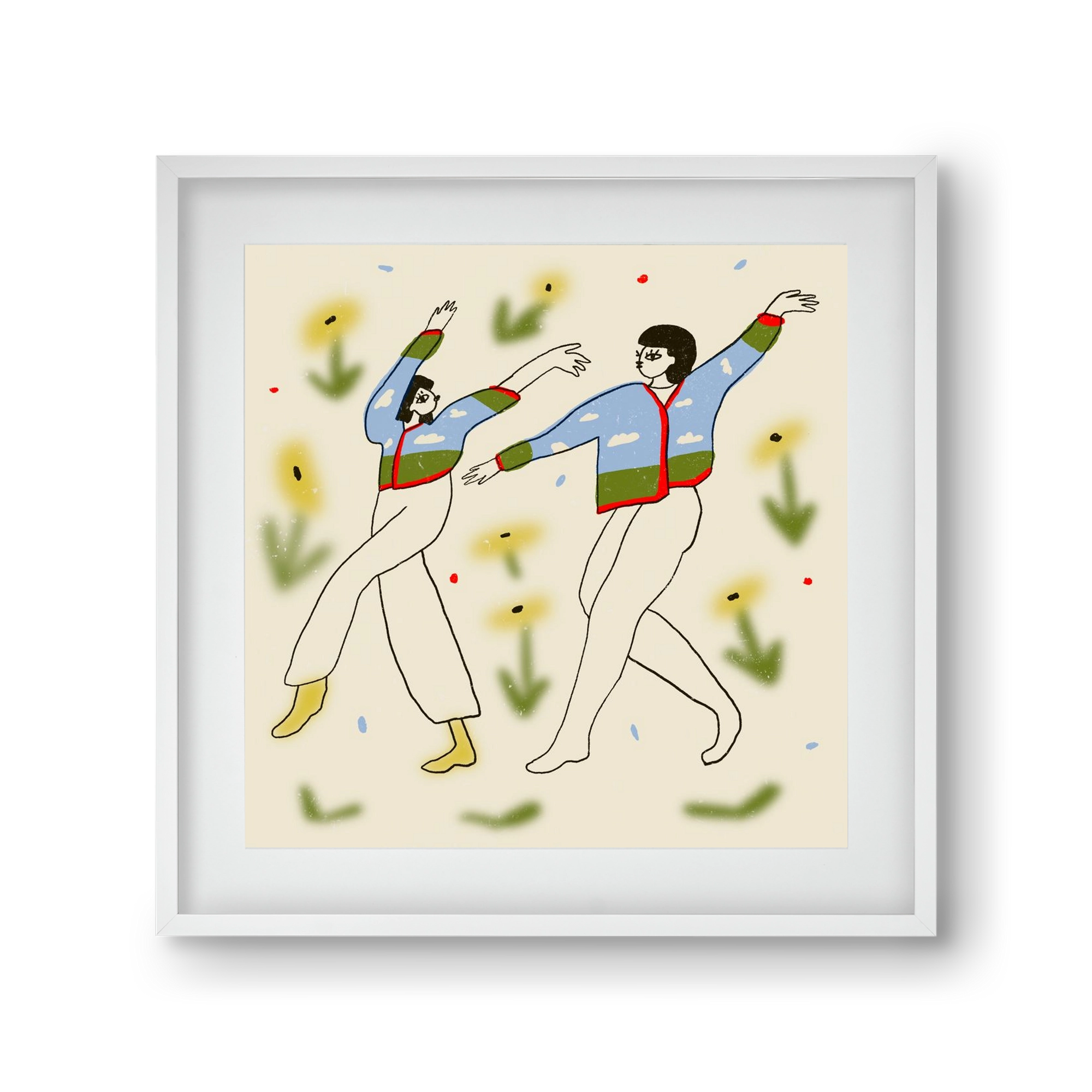 Spring dance, 30x30 cm (20x20 cm), Fehér keret, paszpartuval