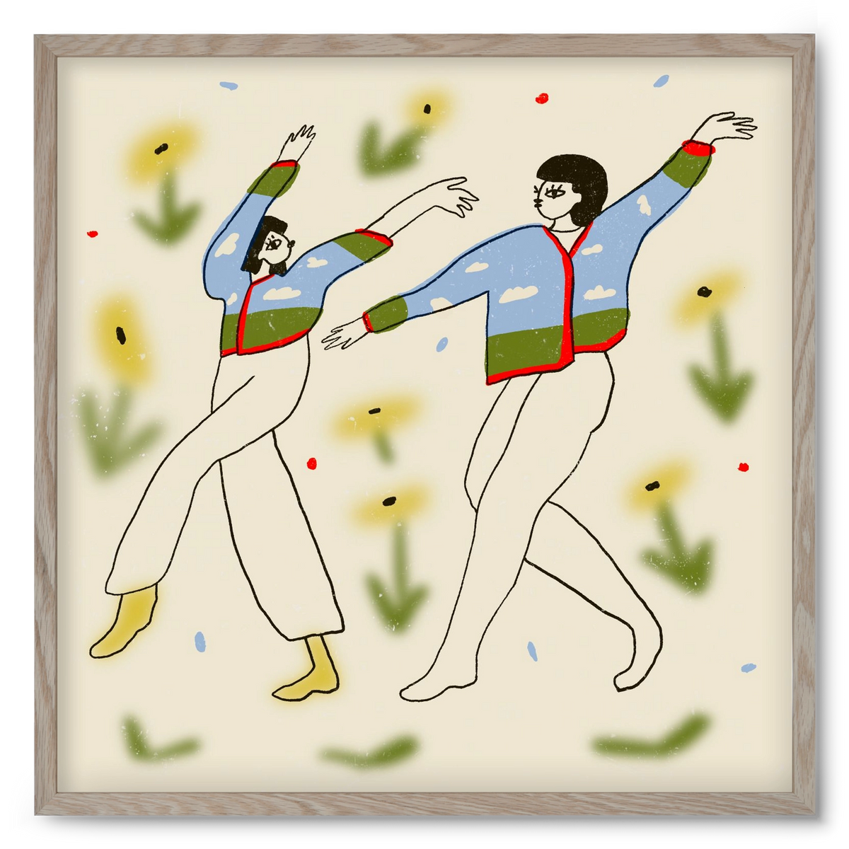 Spring dance, 50x50 cm (50x50 cm), Tölgy keret