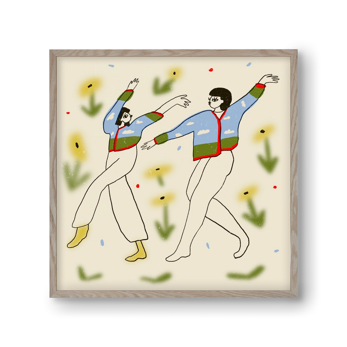 Spring dance, 30x30 cm (30x30 cm), Tölgy keret