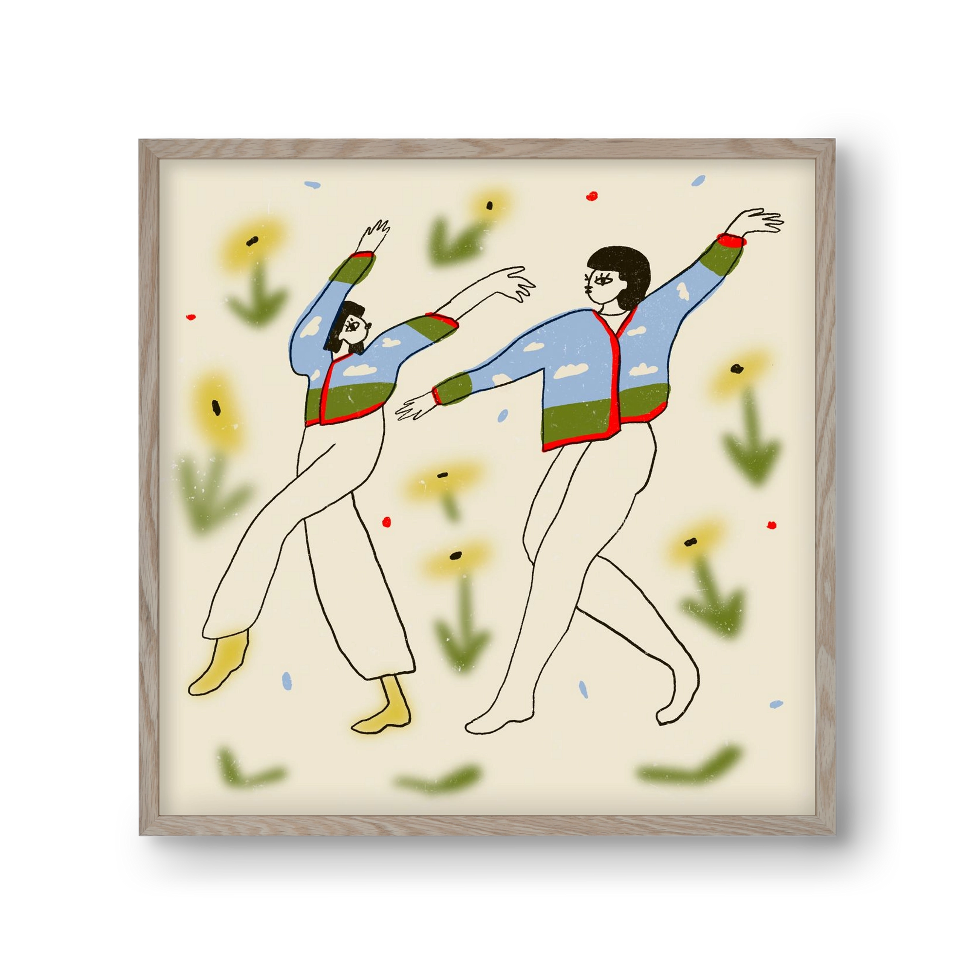 Spring dance, 30x30 cm (30x30 cm), Tölgy keret
