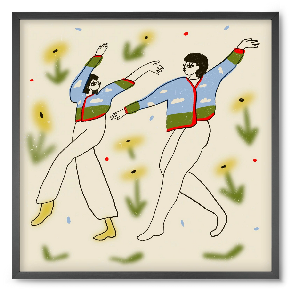 Spring dance, 50x50 cm (50x50 cm), Fekete keret