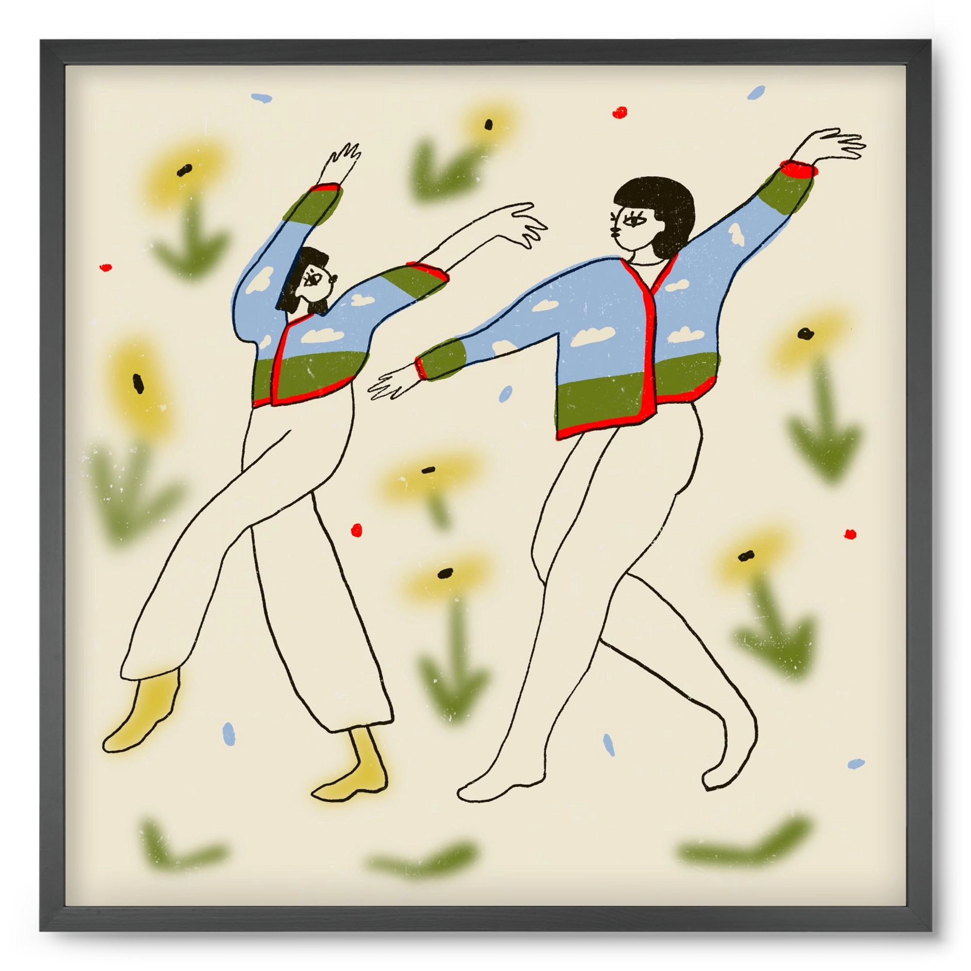 Spring dance, 50x50 cm (50x50 cm), Fekete keret