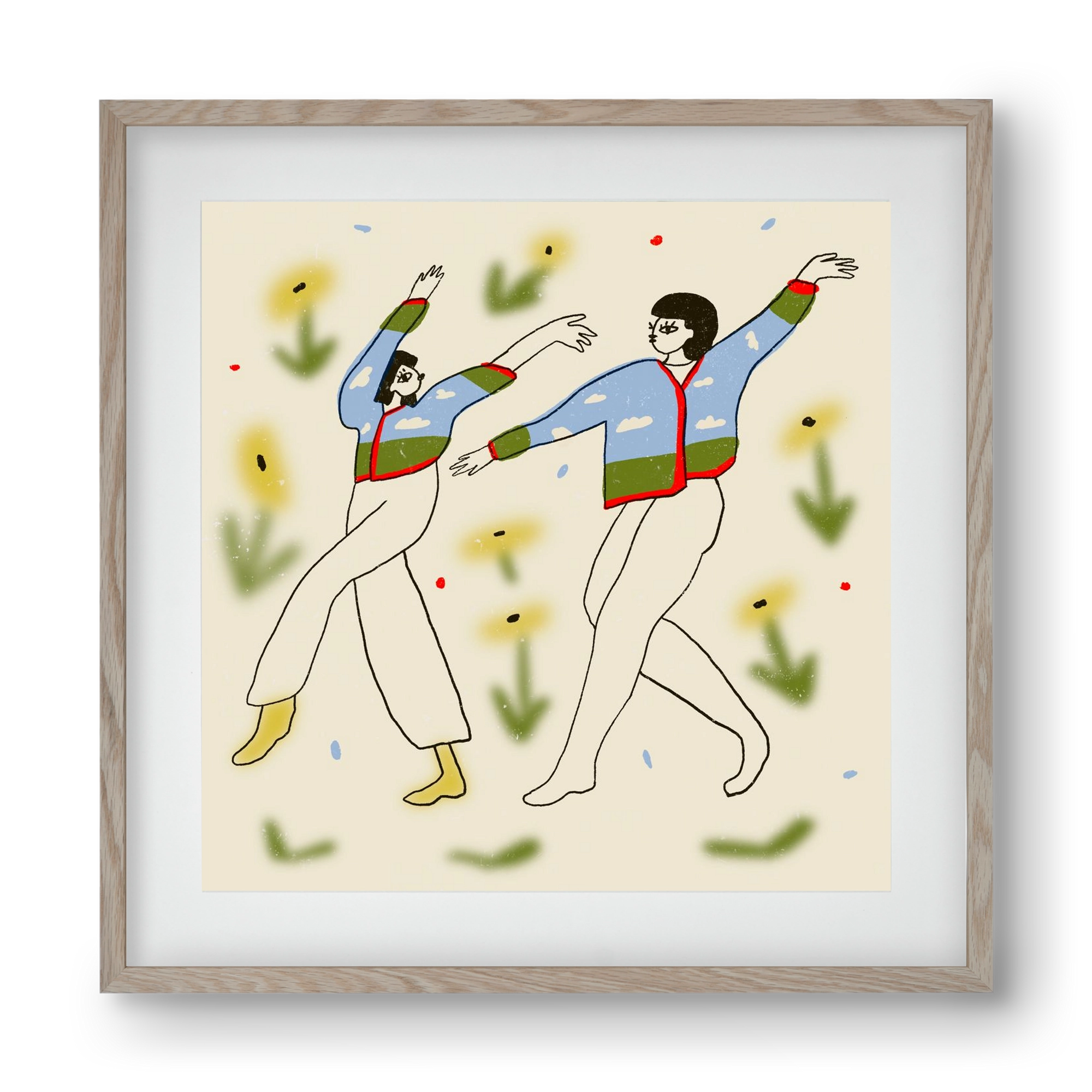 Spring dance, 40x40 cm (30x30 cm), Tölgy keret, paszpartuval