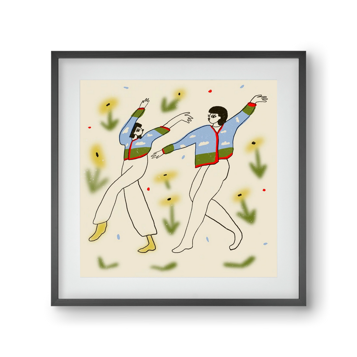 Spring dance, 30x30 cm (20x20 cm), Fekete keret, paszpartuval