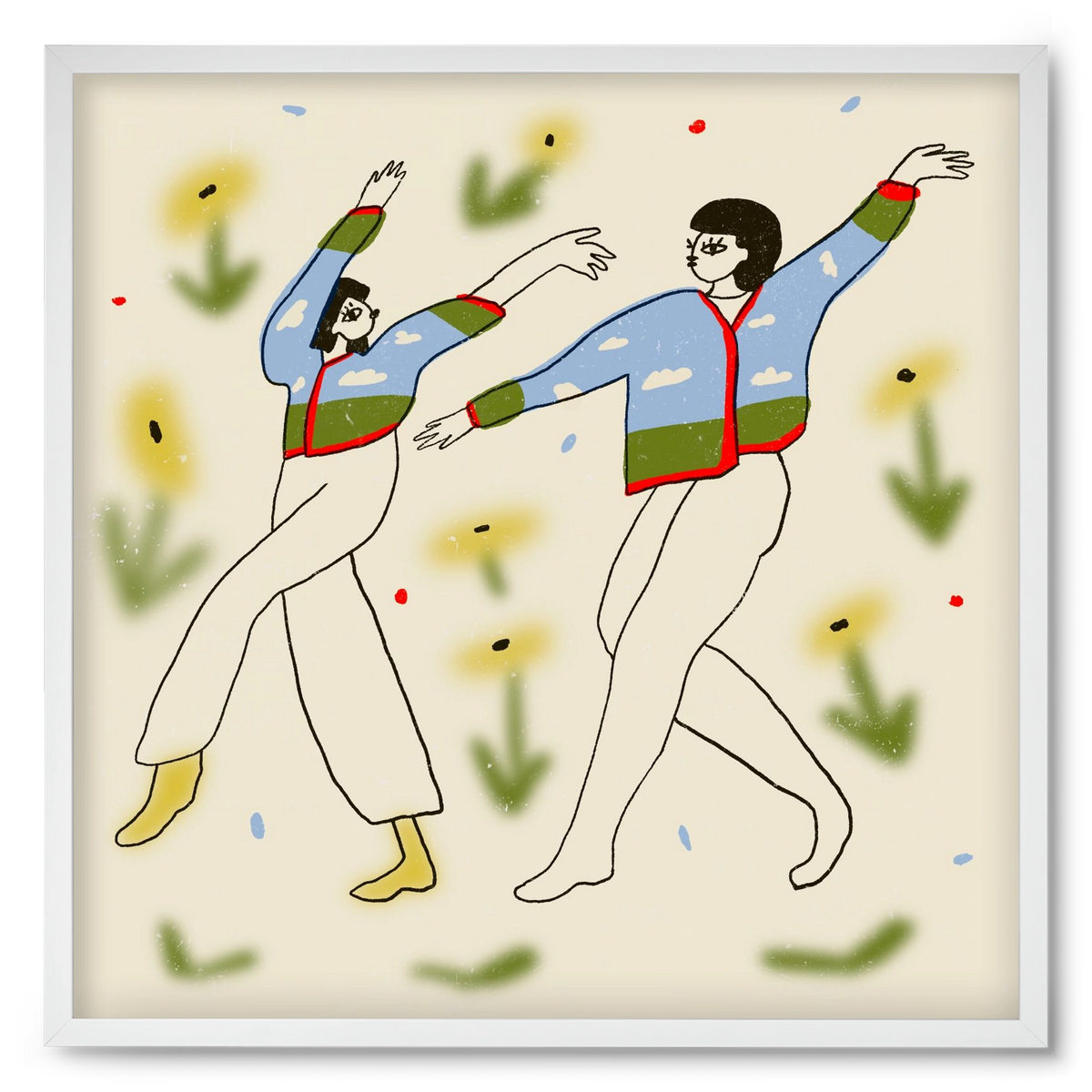Spring dance, 50x50 cm (50x50 cm), Fehér keret