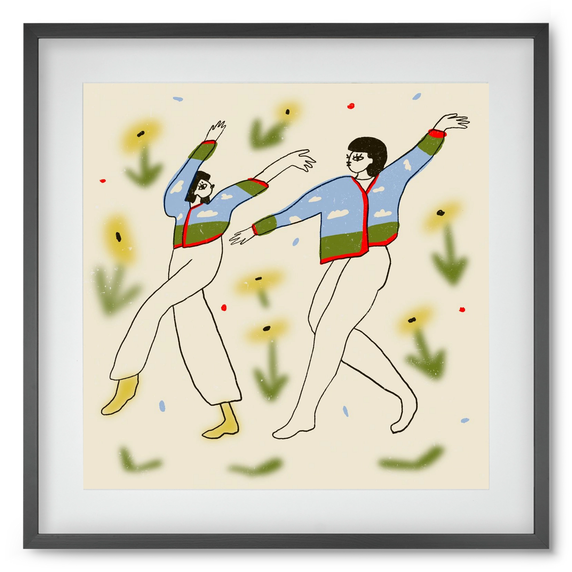 Spring dance, 50x50 cm (40x40 cm), Fekete keret, paszpartuval