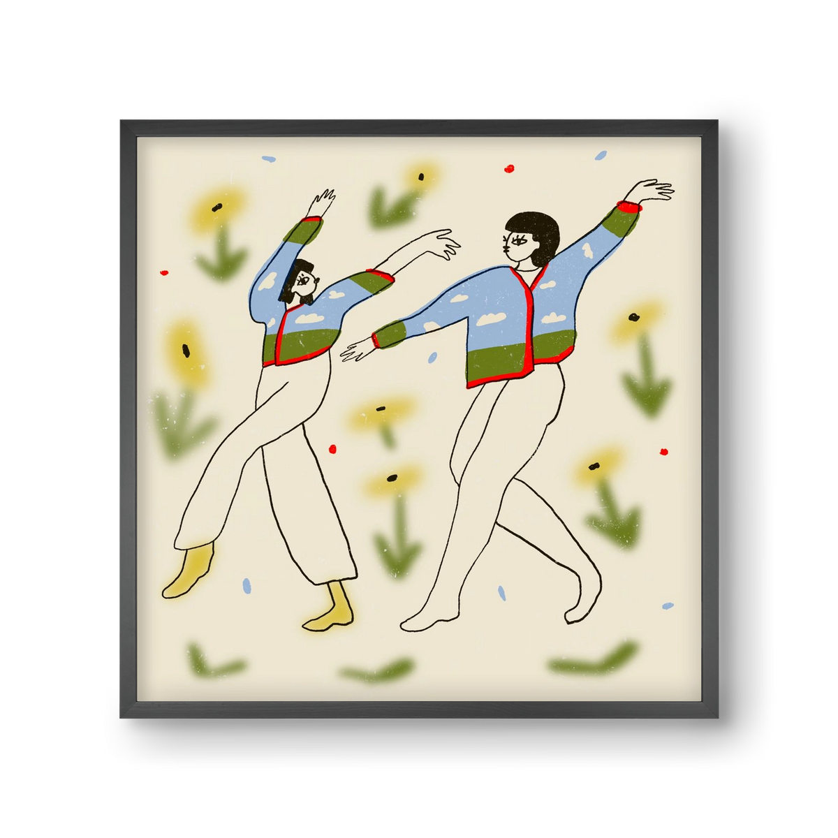 Spring dance, 30x30 cm (30x30 cm), Fekete keret