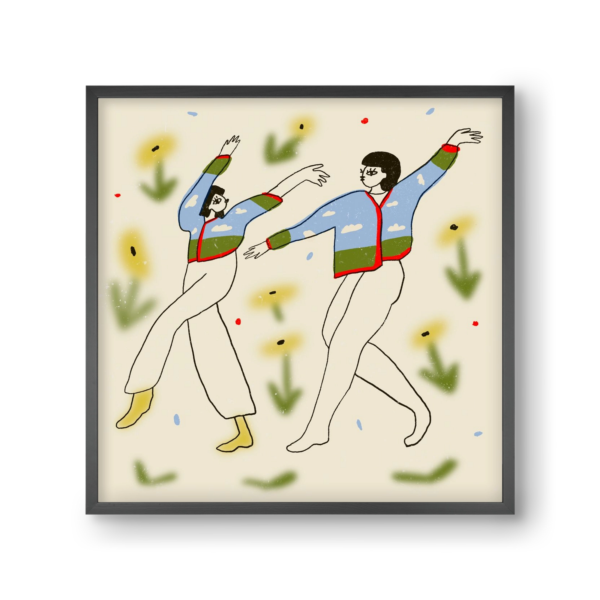 Spring dance, 30x30 cm (30x30 cm), Fekete keret
