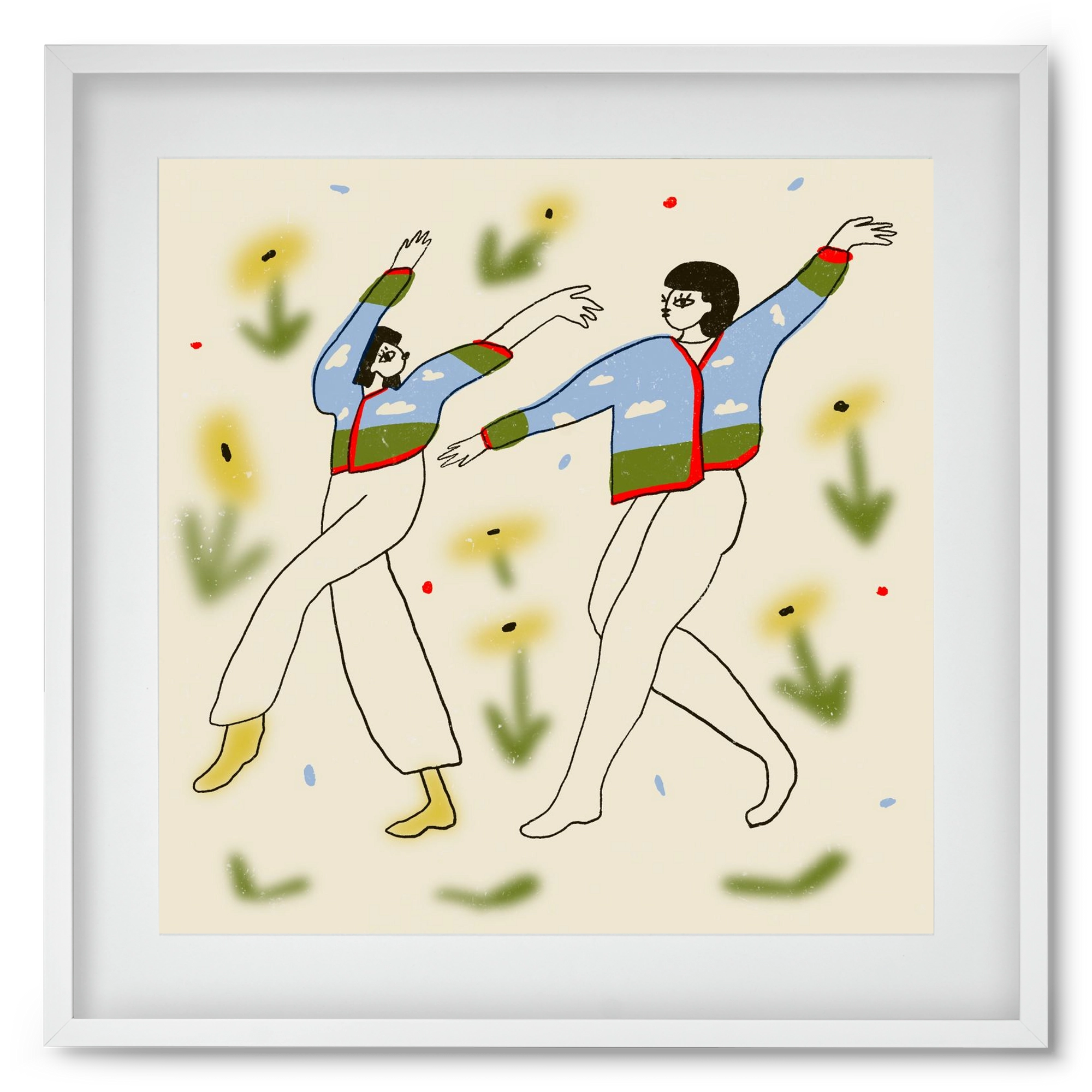 Spring dance, 50x50 cm (40x40 cm), Fehér keret, paszpartuval