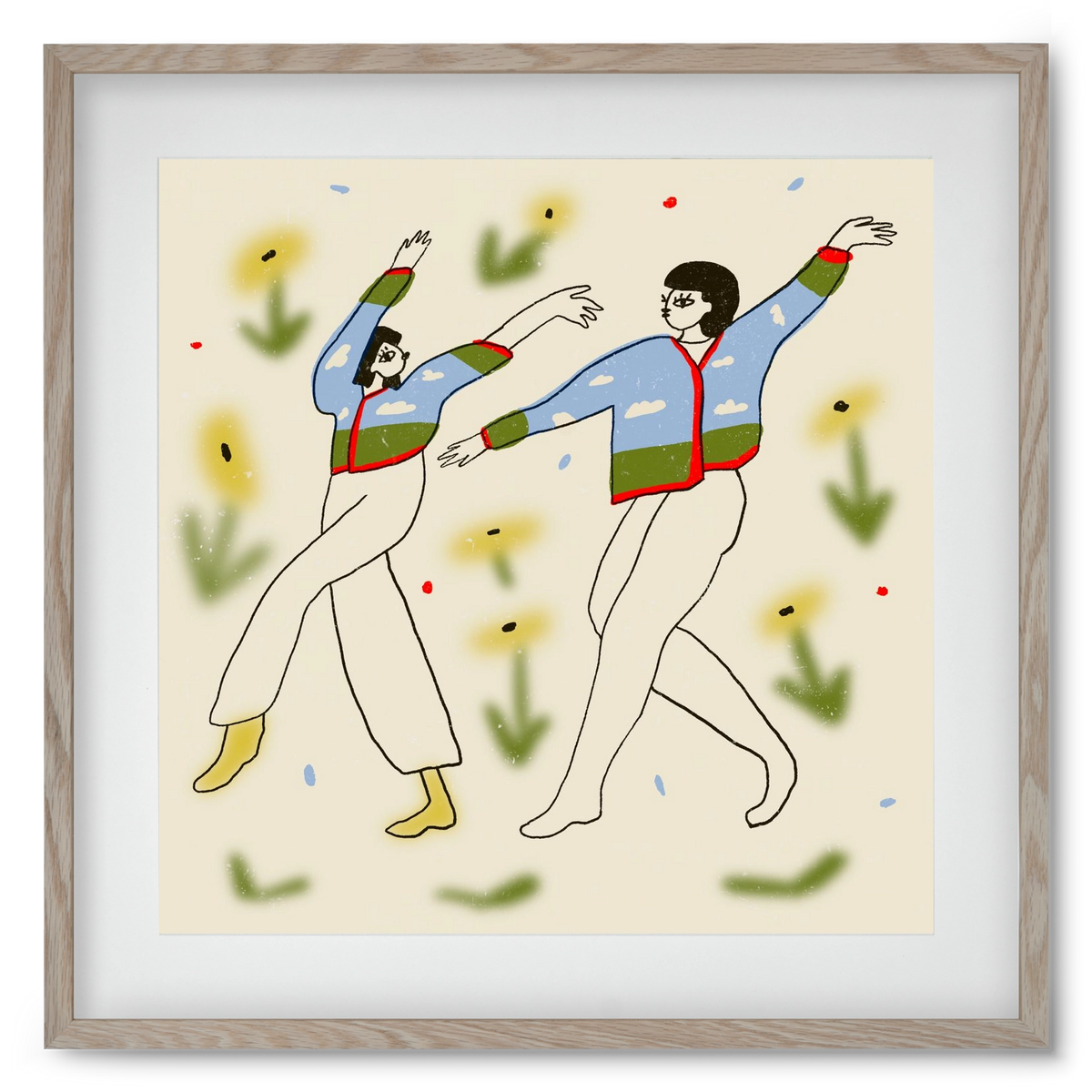 Spring dance, 50x50 cm (40x40 cm), Tölgy keret, paszpartuval