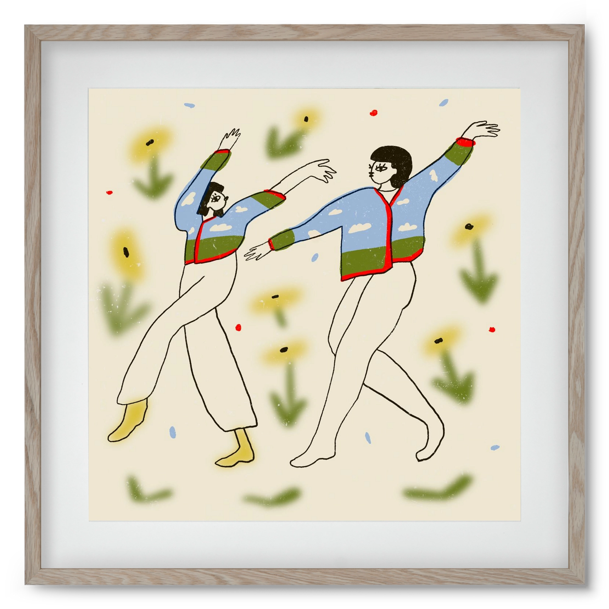 Spring dance, 50x50 cm (40x40 cm), Tölgy keret, paszpartuval
