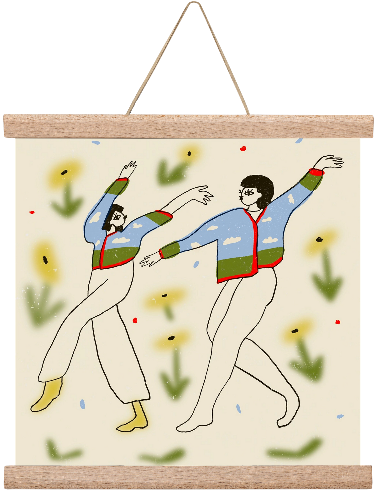 Spring dance, 30x30 cm (30x30 cm), Tölgy akasztó