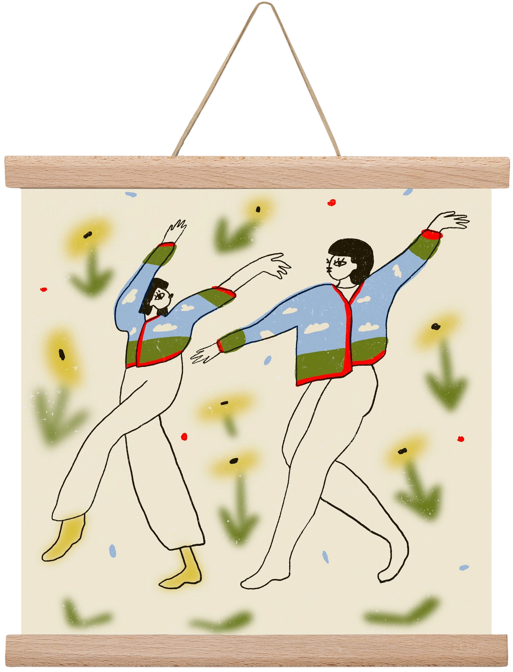 Spring dance, 30x30 cm (30x30 cm), Tölgy akasztó