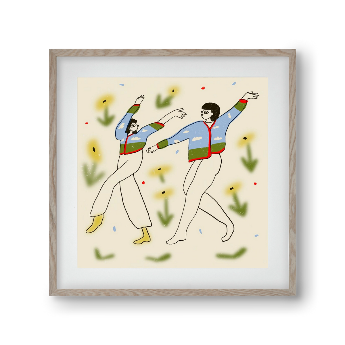 Spring dance, 30x30 cm (20x20 cm), Tölgy keret, paszpartuval