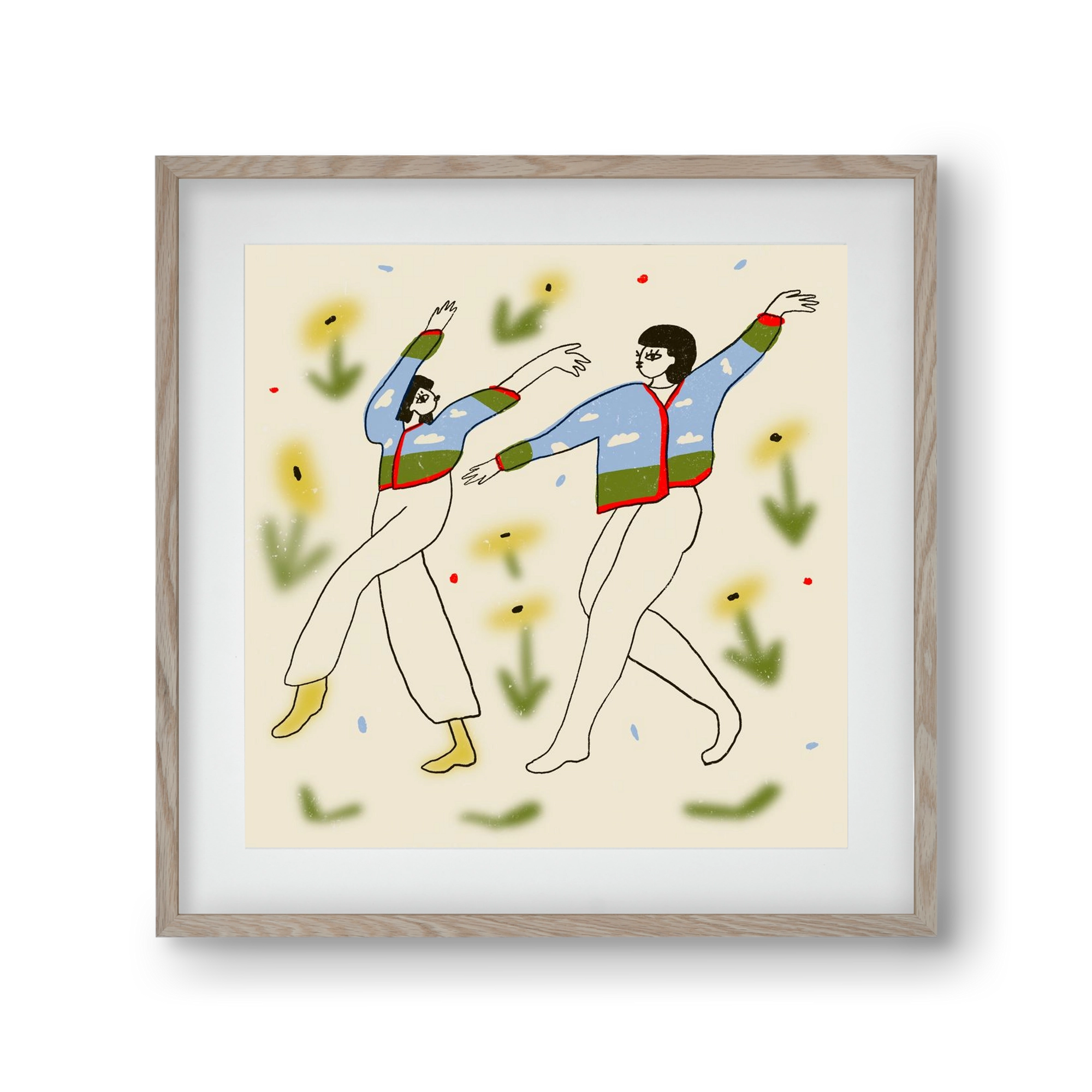 Spring dance, 30x30 cm (20x20 cm), Tölgy keret, paszpartuval