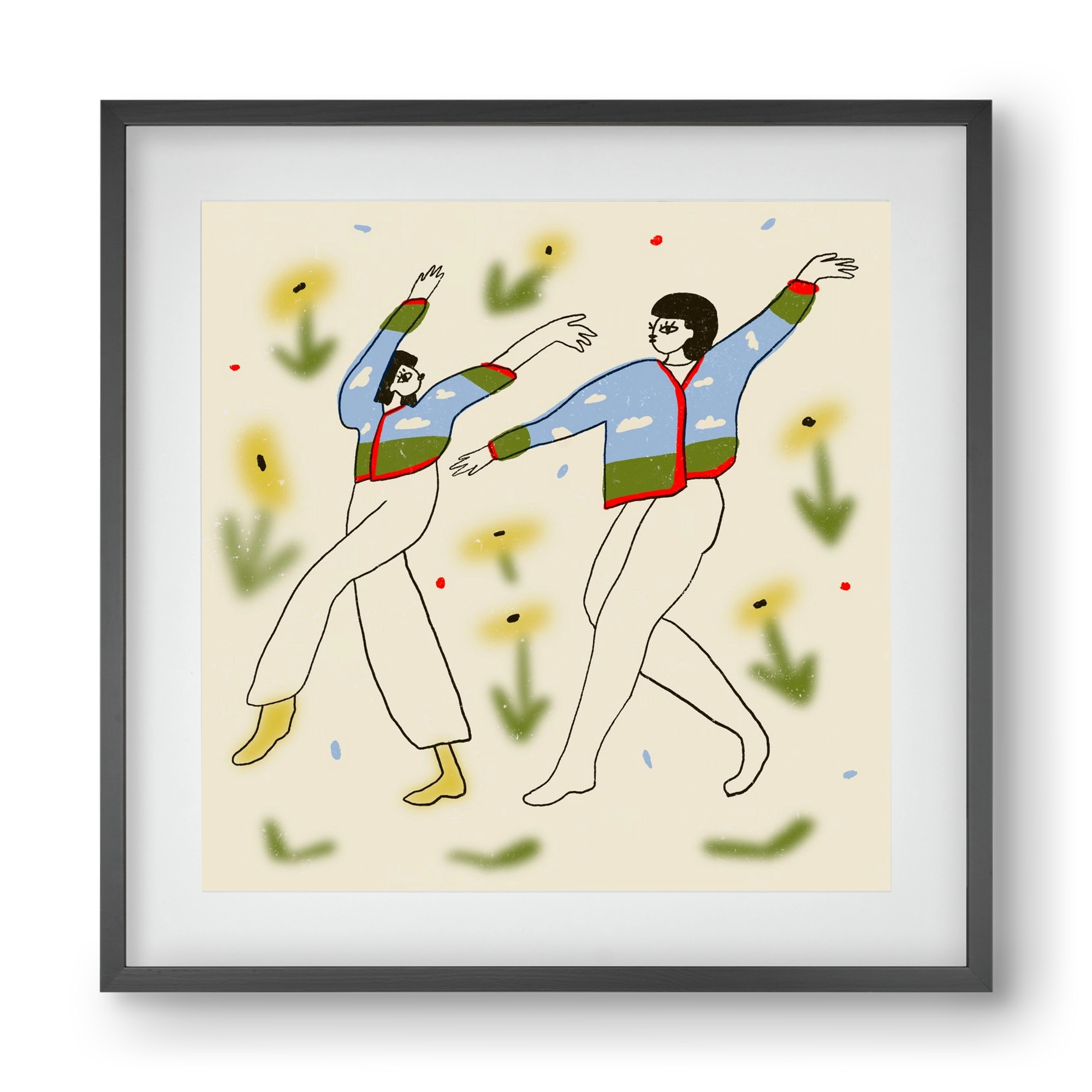 Spring dance, 40x40 cm (30x30 cm), Fekete keret, paszpartuval