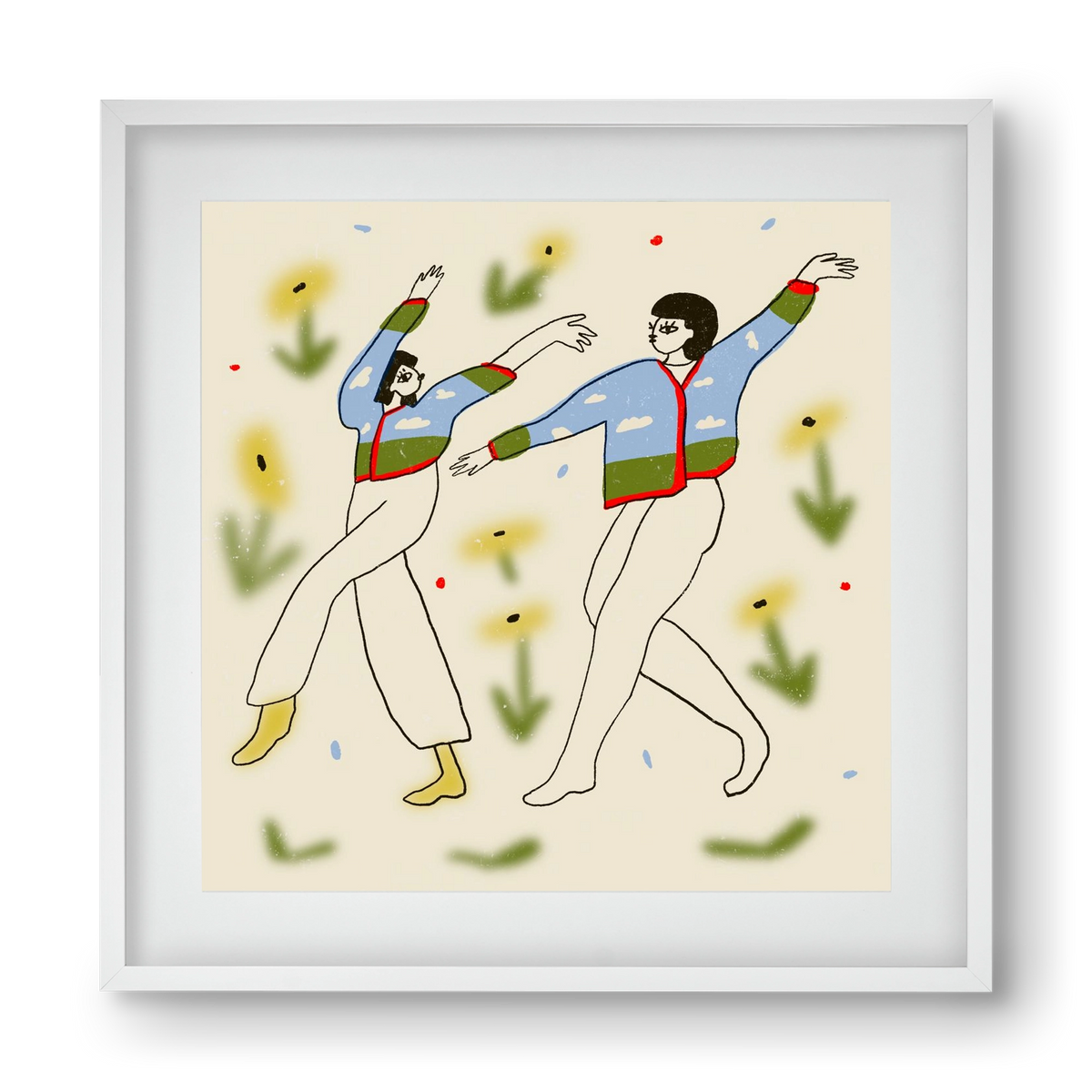 Spring dance, 40x40 cm (30x30 cm), Fehér keret, paszpartuval