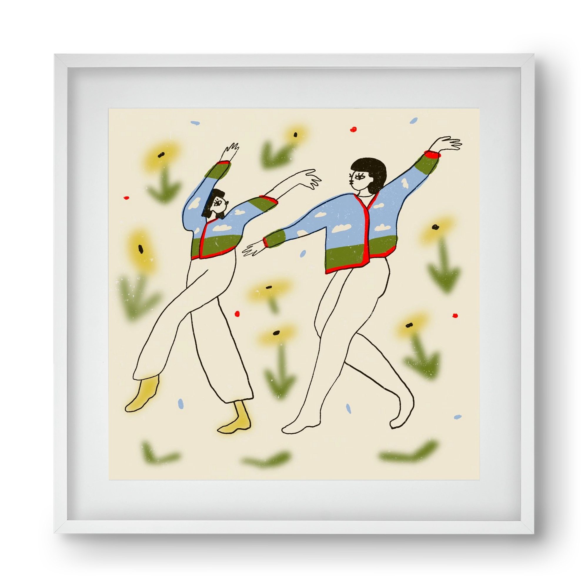 Spring dance, 40x40 cm (30x30 cm), Fehér keret, paszpartuval