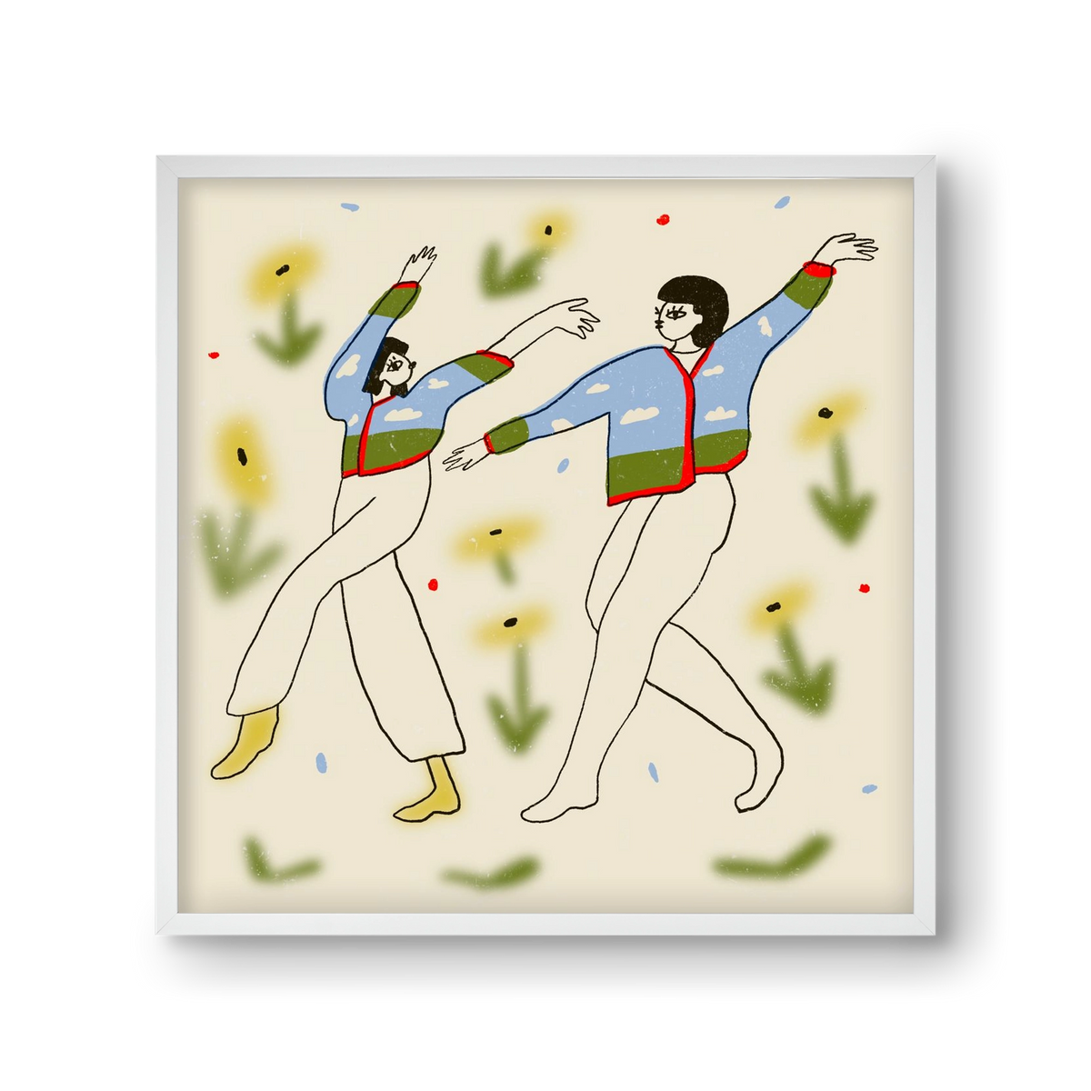Spring dance, 30x30 cm (30x30 cm), Fehér keret
