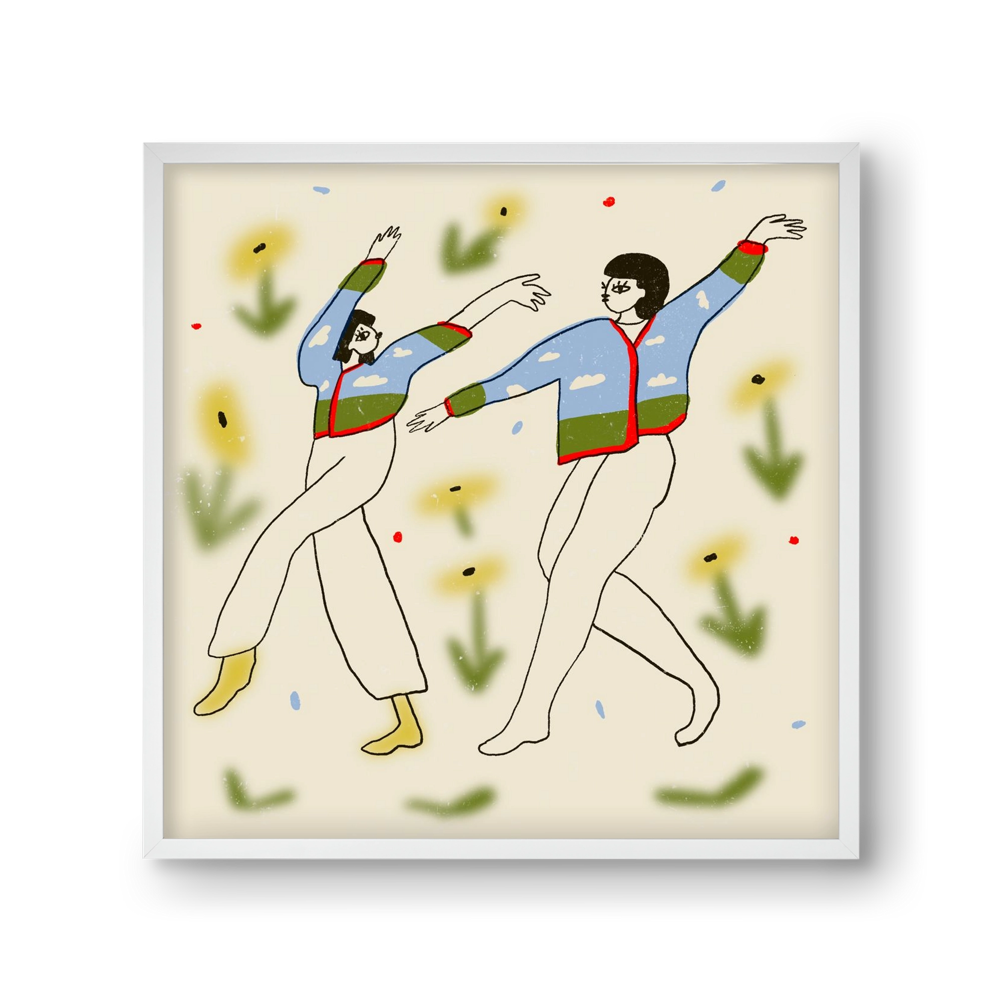 Spring dance, 30x30 cm (30x30 cm), Fehér keret