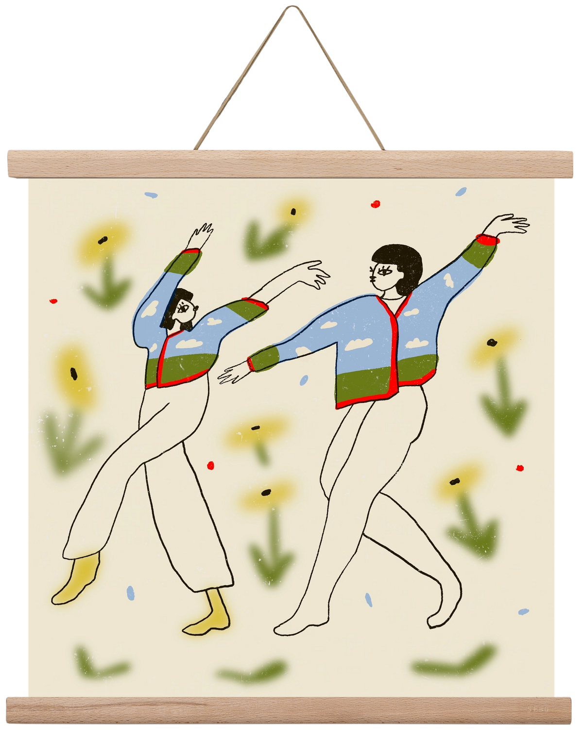 Spring dance, 40x40 cm (40x40 cm), Tölgy akasztó