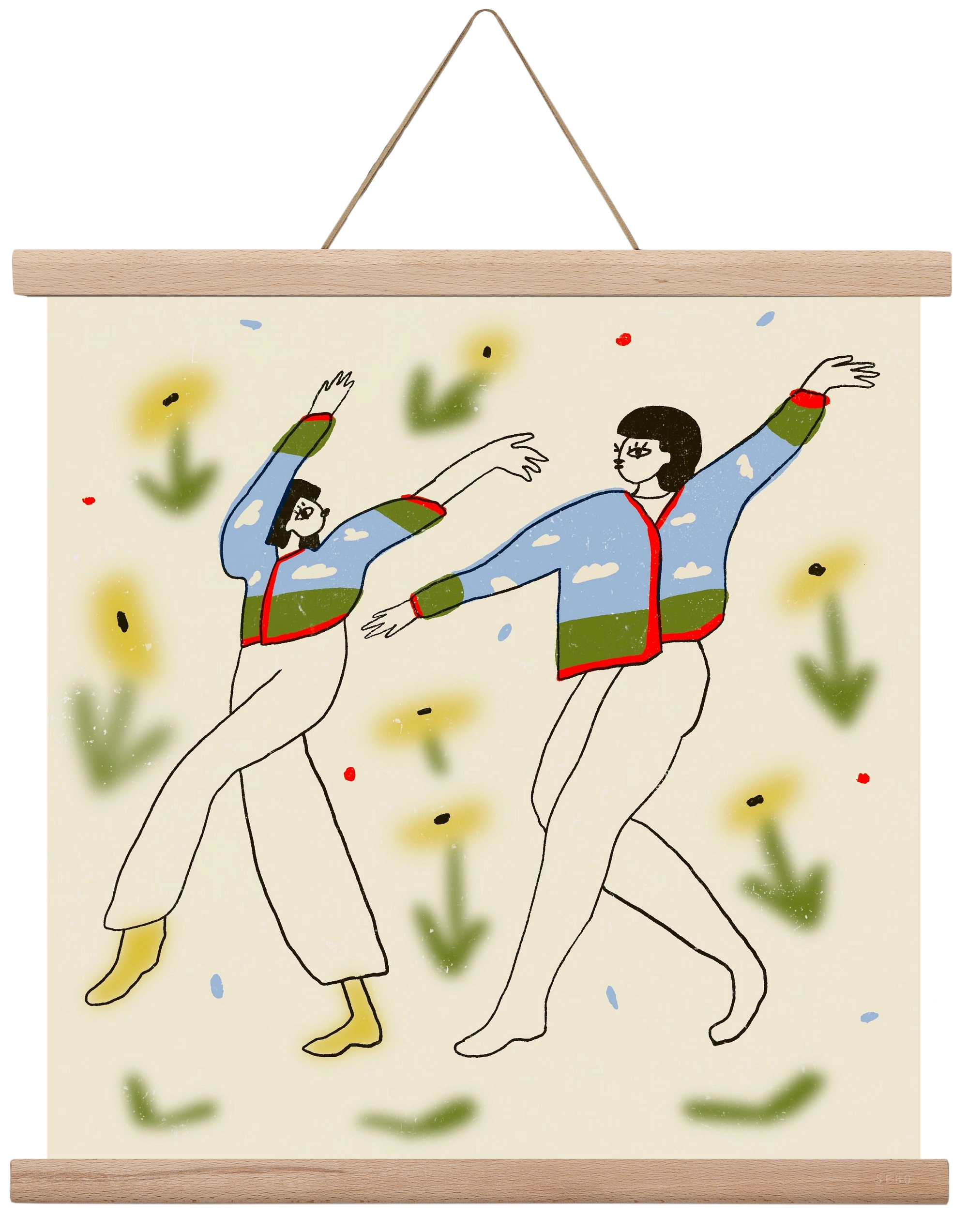 Spring dance, 40x40 cm (40x40 cm), Tölgy akasztó