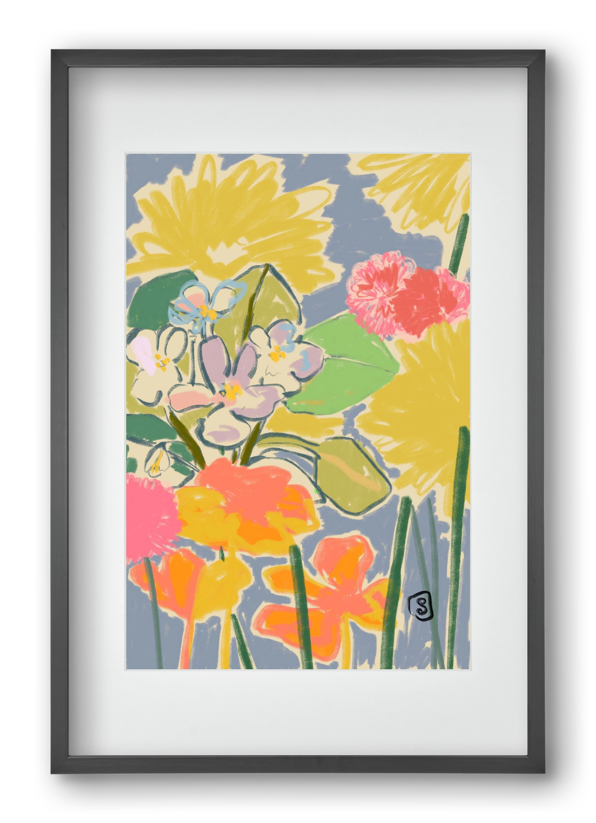 MORNING GARDEN, 40x60 cm (30x45 cm), Fekete keret, paszpartuval