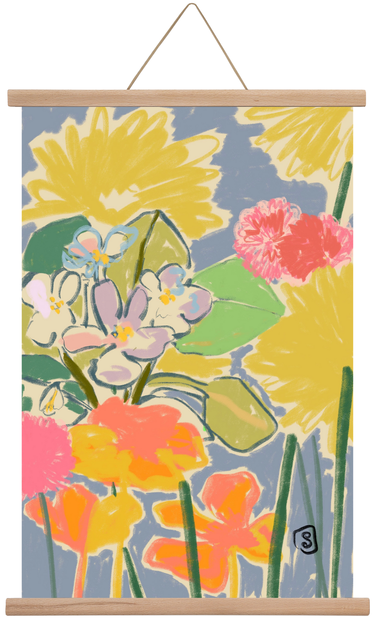 MORNING GARDEN, 40x60 cm (40x60 cm), Tölgy akasztó