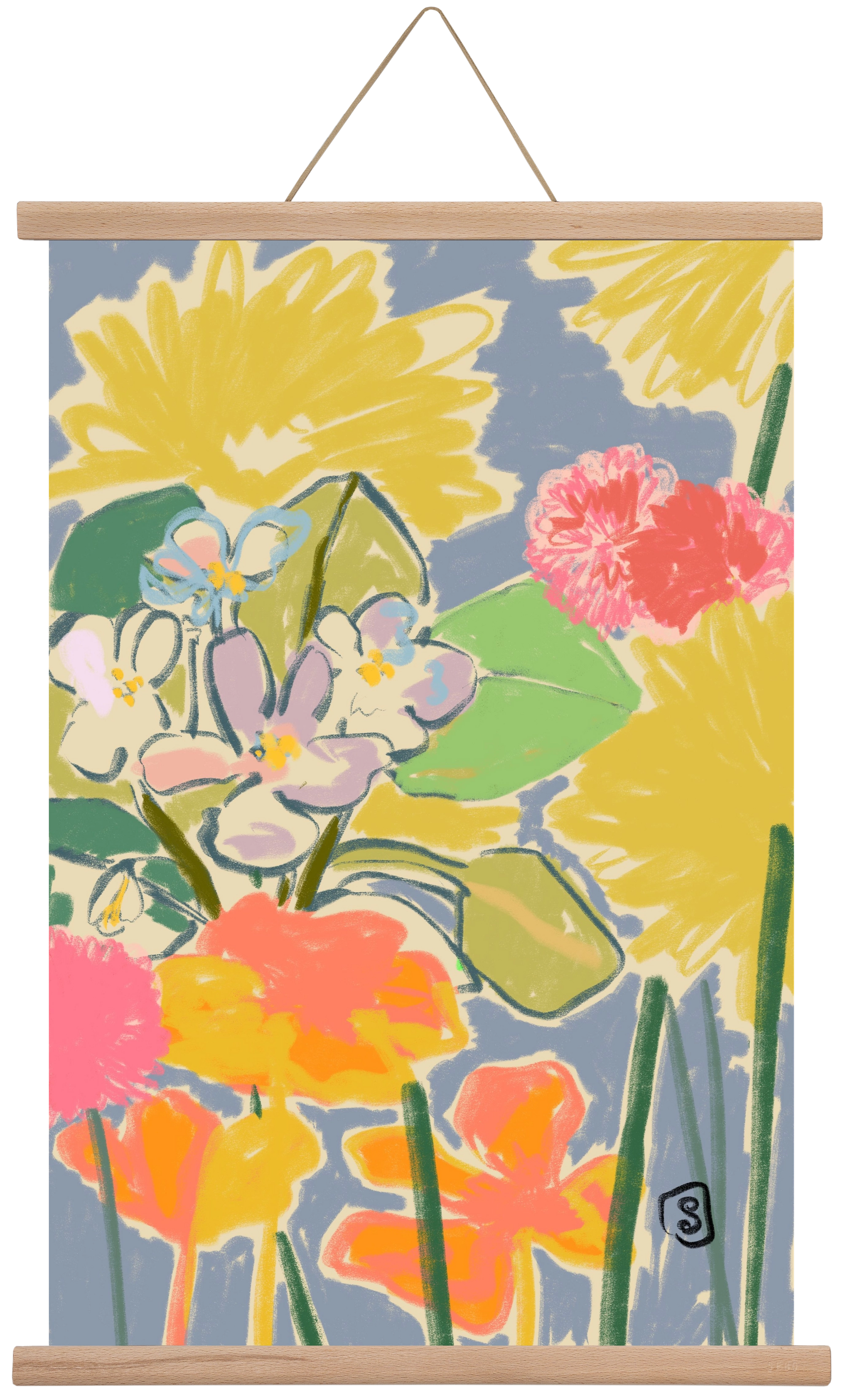 MORNING GARDEN, 40x60 cm (40x60 cm), Tölgy akasztó