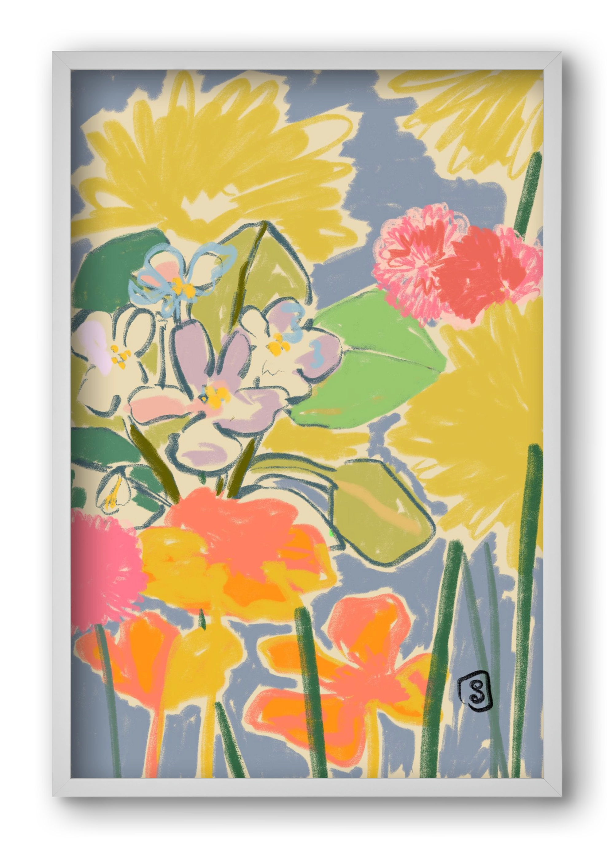 MORNING GARDEN, 40x60 cm (40x60 cm), Fehér keret