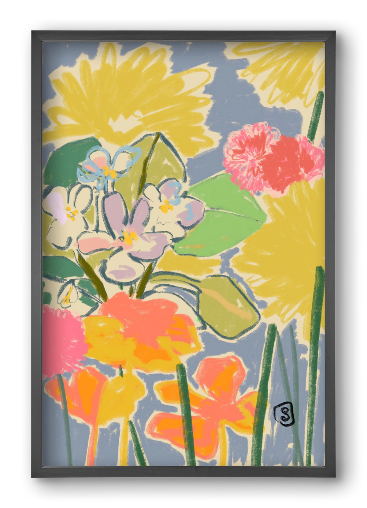 MORNING GARDEN, 40x60 cm (40x60 cm), Fekete keret